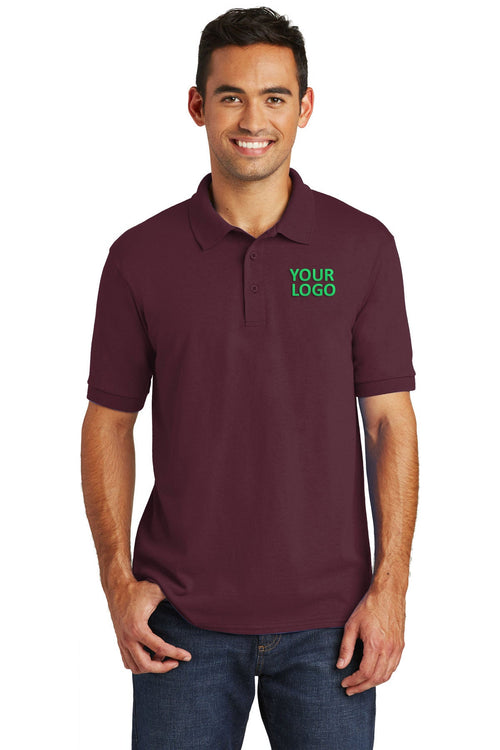 Port & Company Tall Jersey Knit Customized Polos, Athletic Maroon