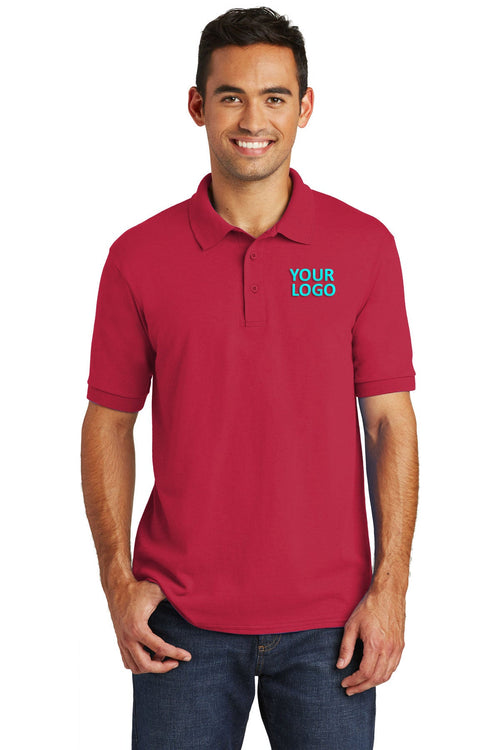 Port & Company Tall Jersey Knit Custom Polos, Red