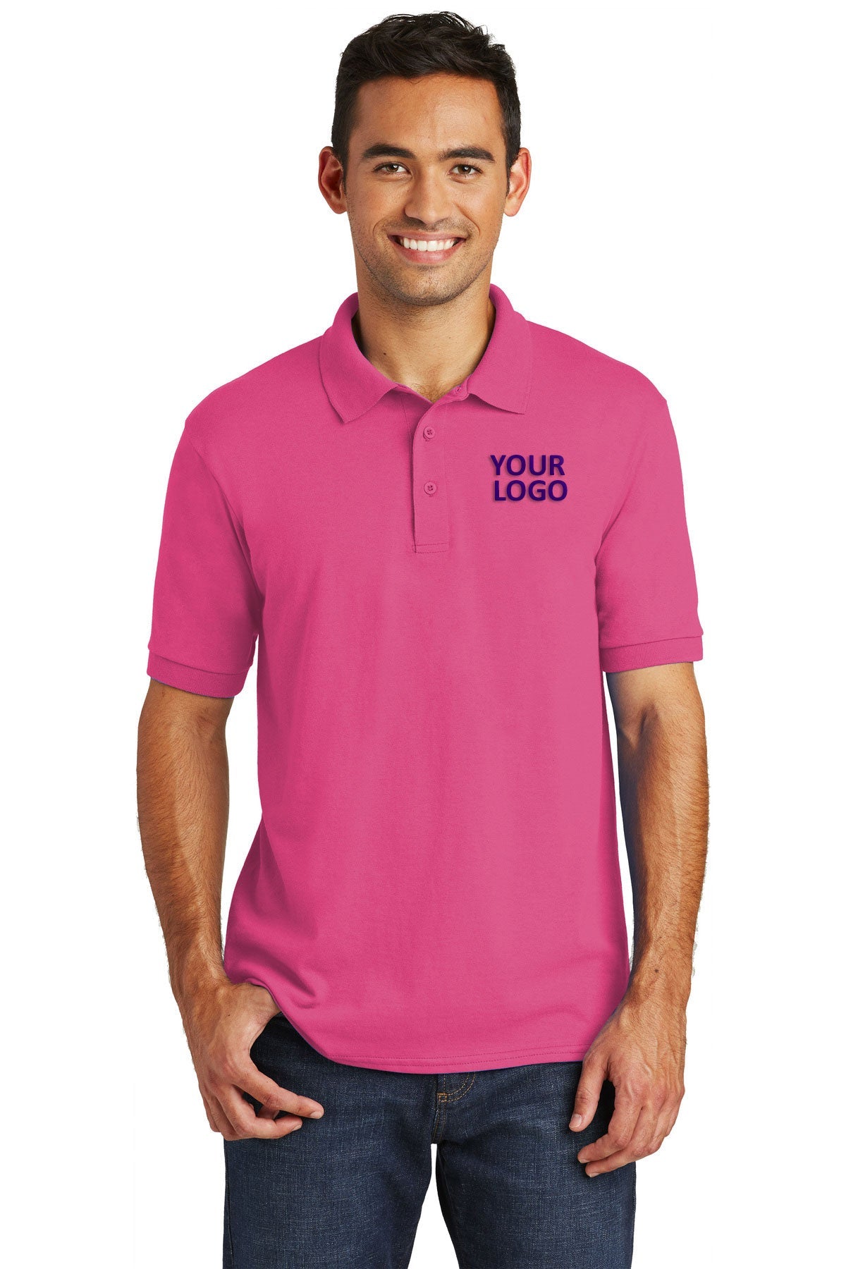 port & company sangria kp55 custom logo polo shirts embroidered
