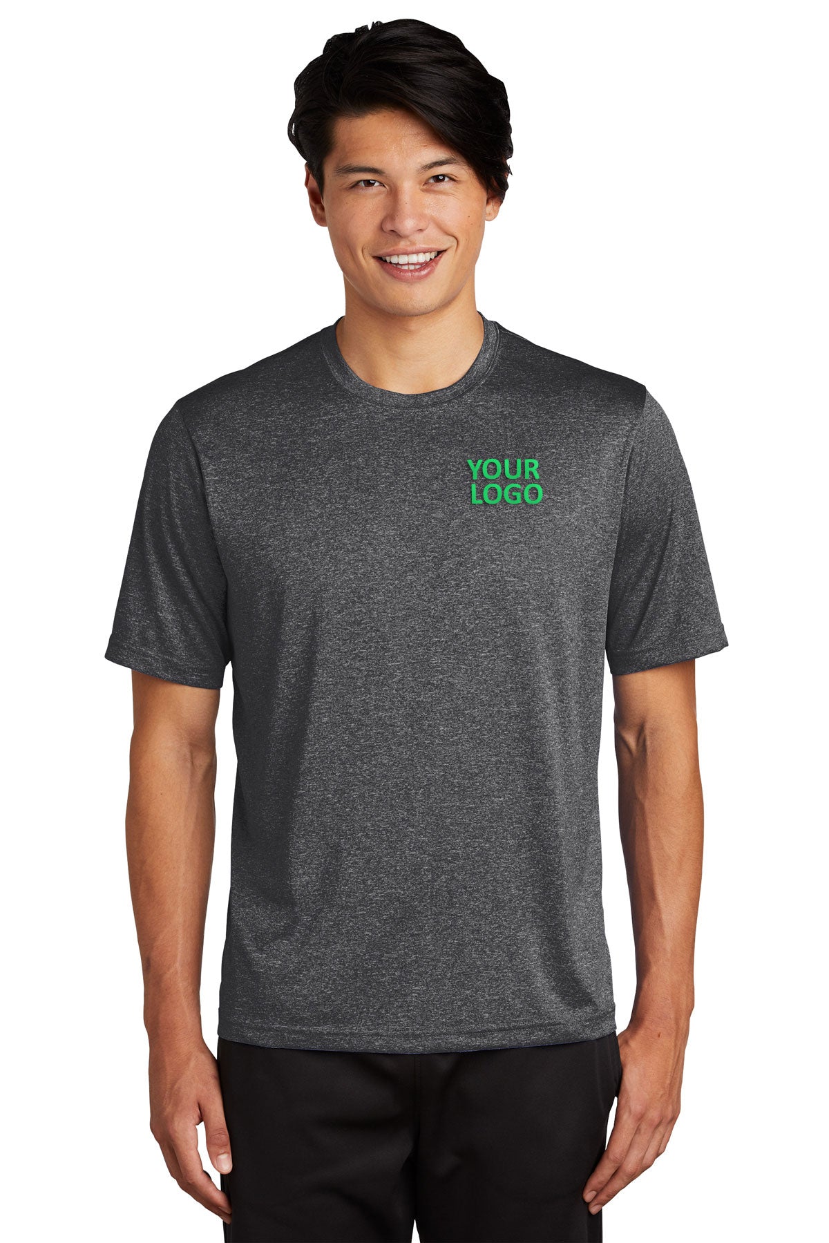 Sport-Tek Tall Heather Contender Branded Tee's, Graphite Heather