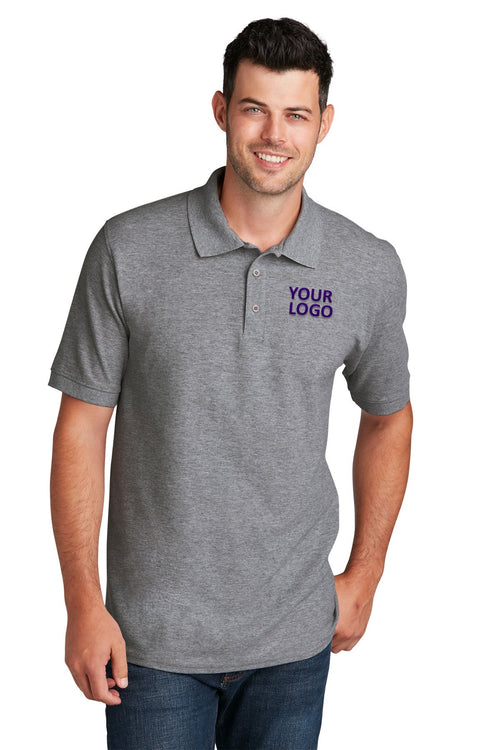 Port & Company Ladies Customized Pique Polos, Athletic Heather