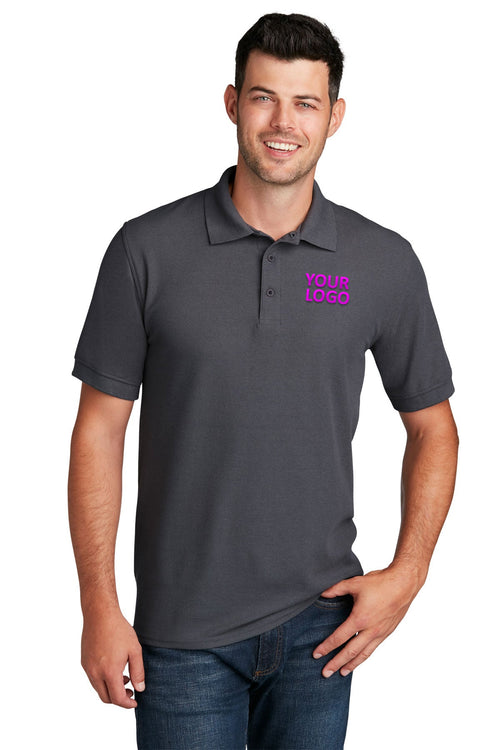 Port & Company Ladies Customized Pique Polos, Charcoal