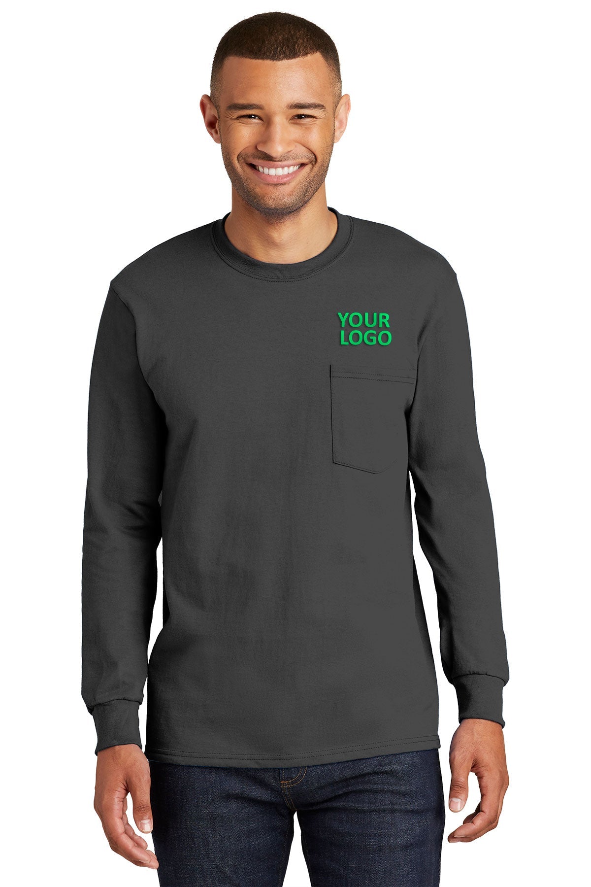 Port & Company Tall Long Sleeve Essential Pocket Tee