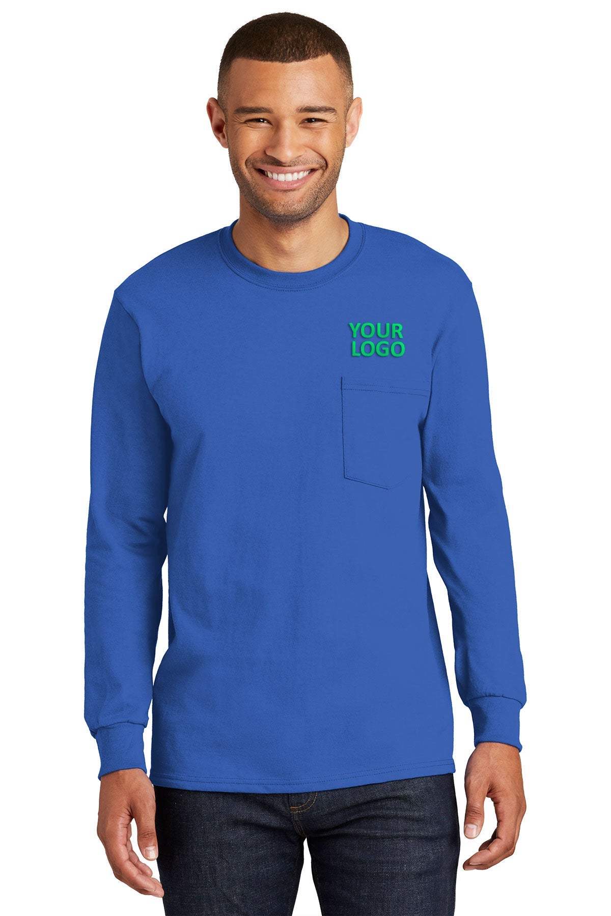 Port & Company Tall Long Sleeve Essential Pocket Tee
