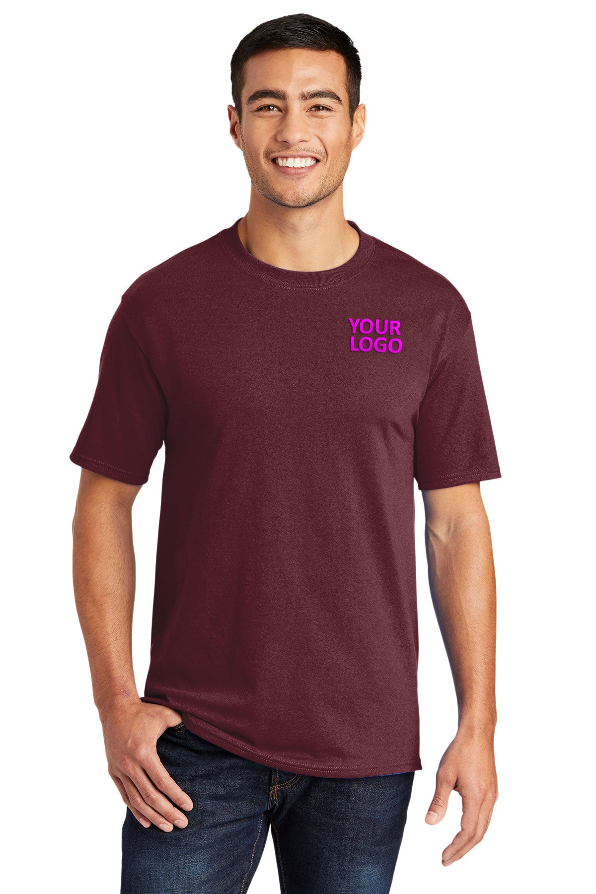 Port & Company Tall Core Blend Custom Tee's, Athletic Maroon