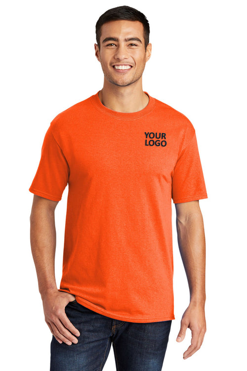 Port & Company Tall Long Sleeve Customized Core Blend Tee's, Safety Orange