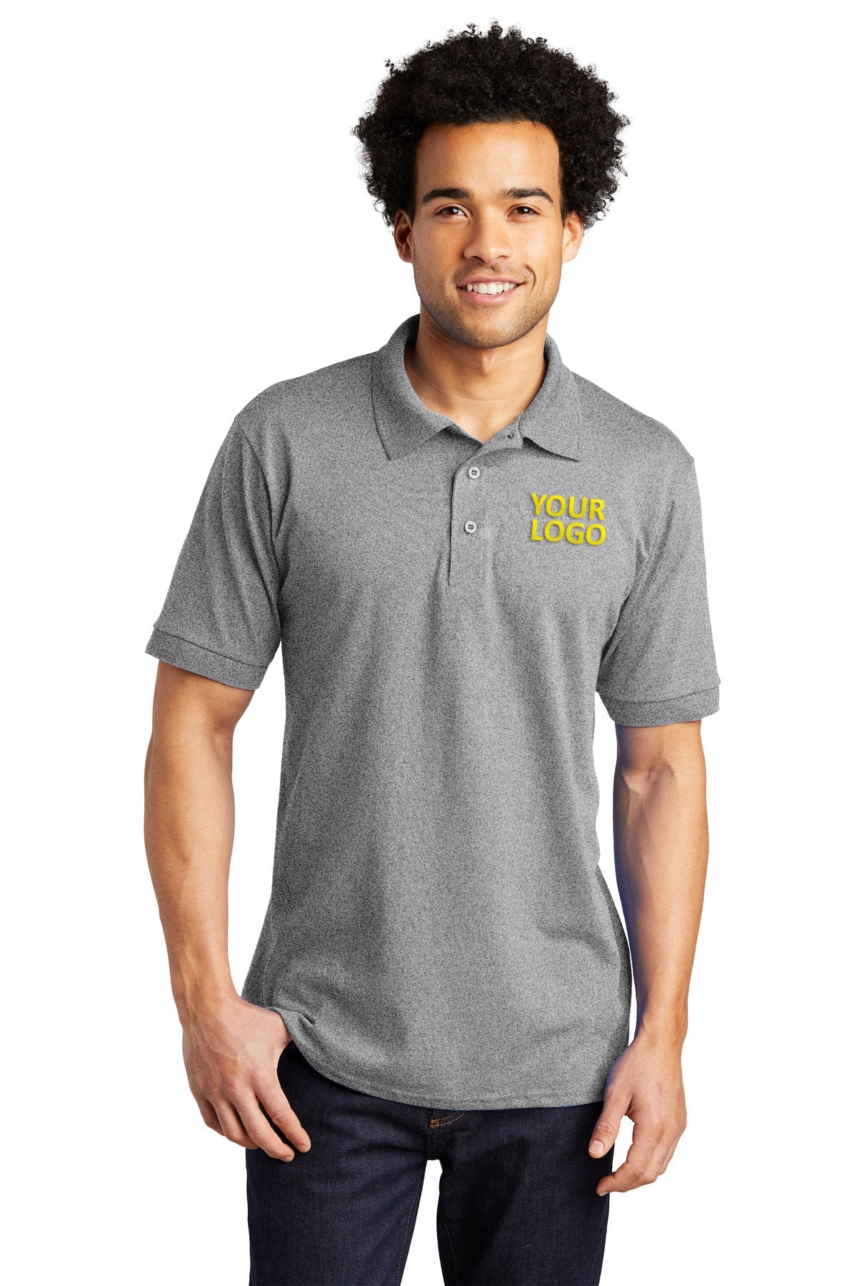 Port & Company Athletic Heather KP55T order custom polo shirts