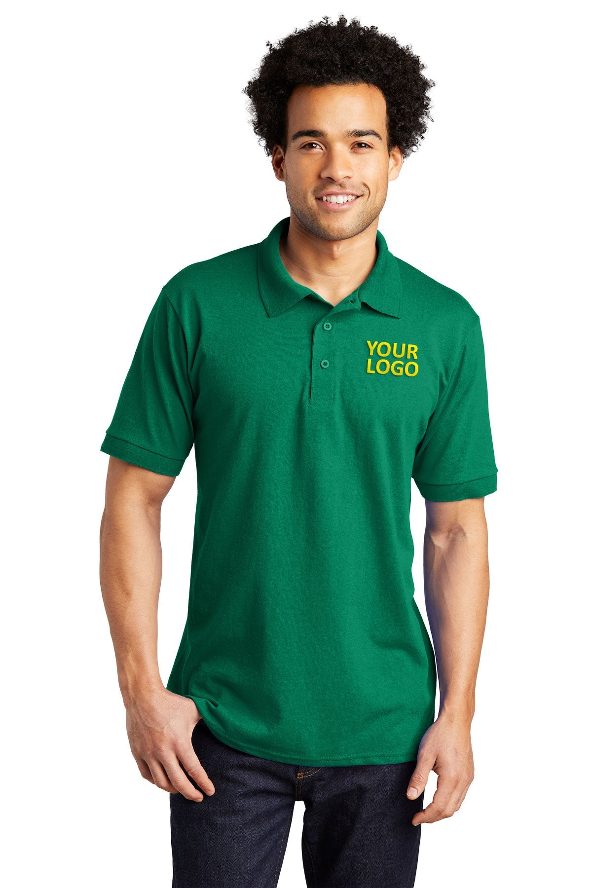 Port & Company Tall Jersey Knit Custom Polos, Kelly