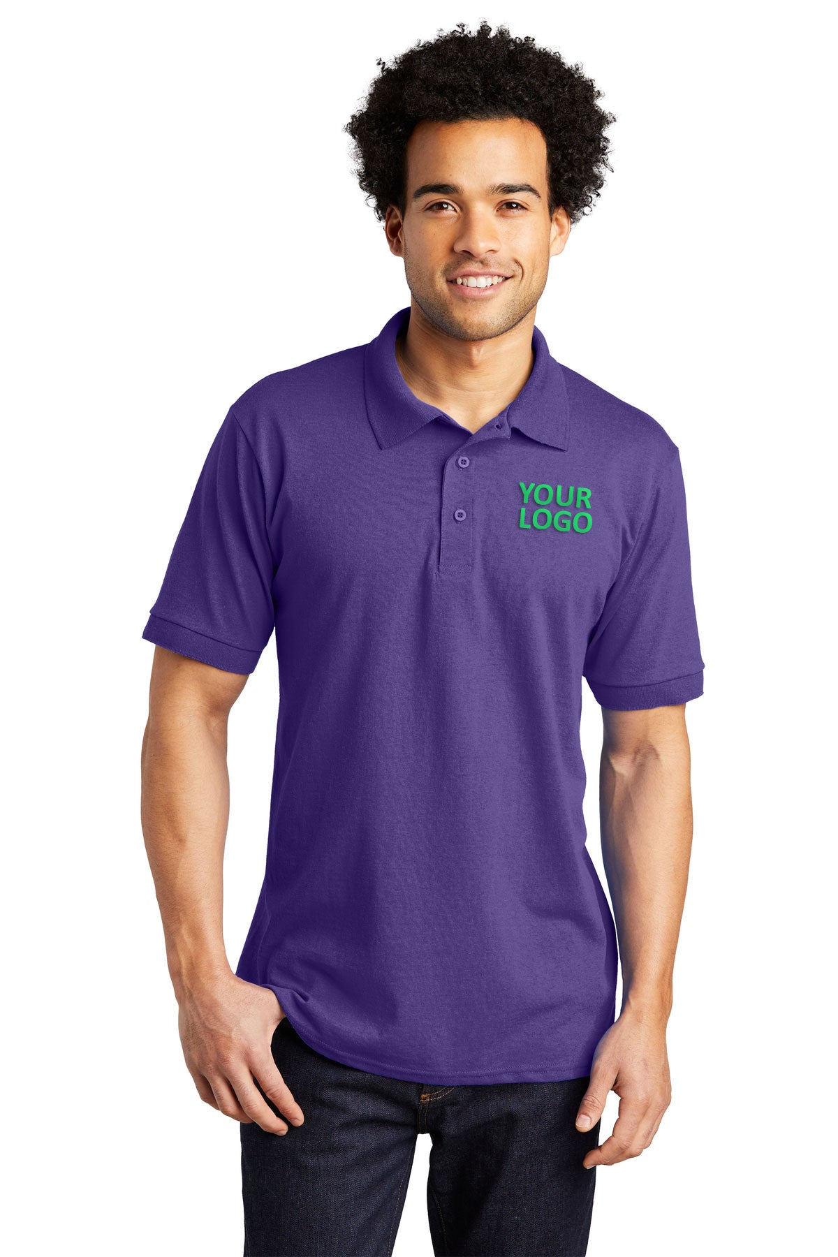 Port & Company Tall Jersey Knit Custom Polos, Purple