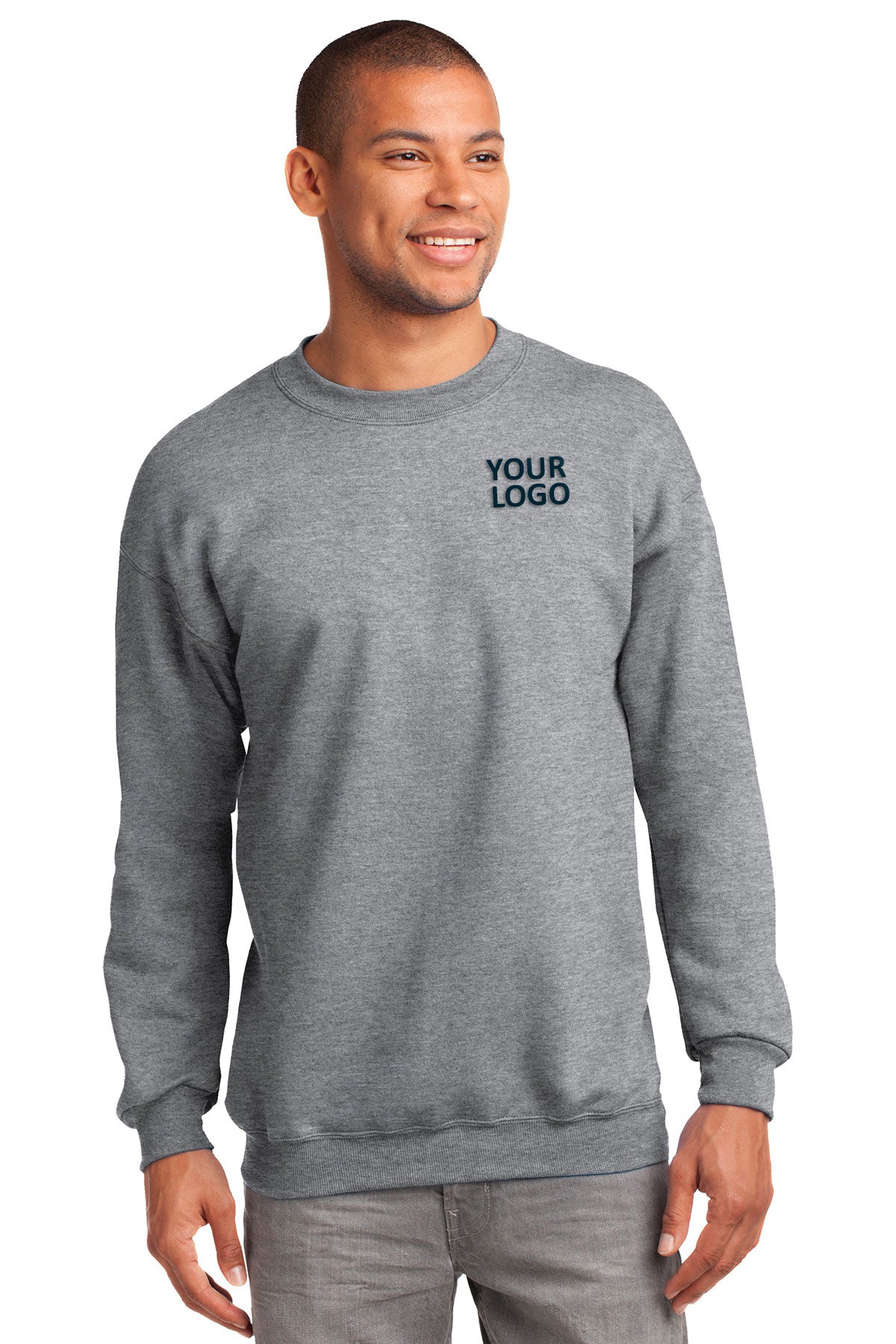 Port & Company Athletic Heather PC90T business sweatshirts with logo
