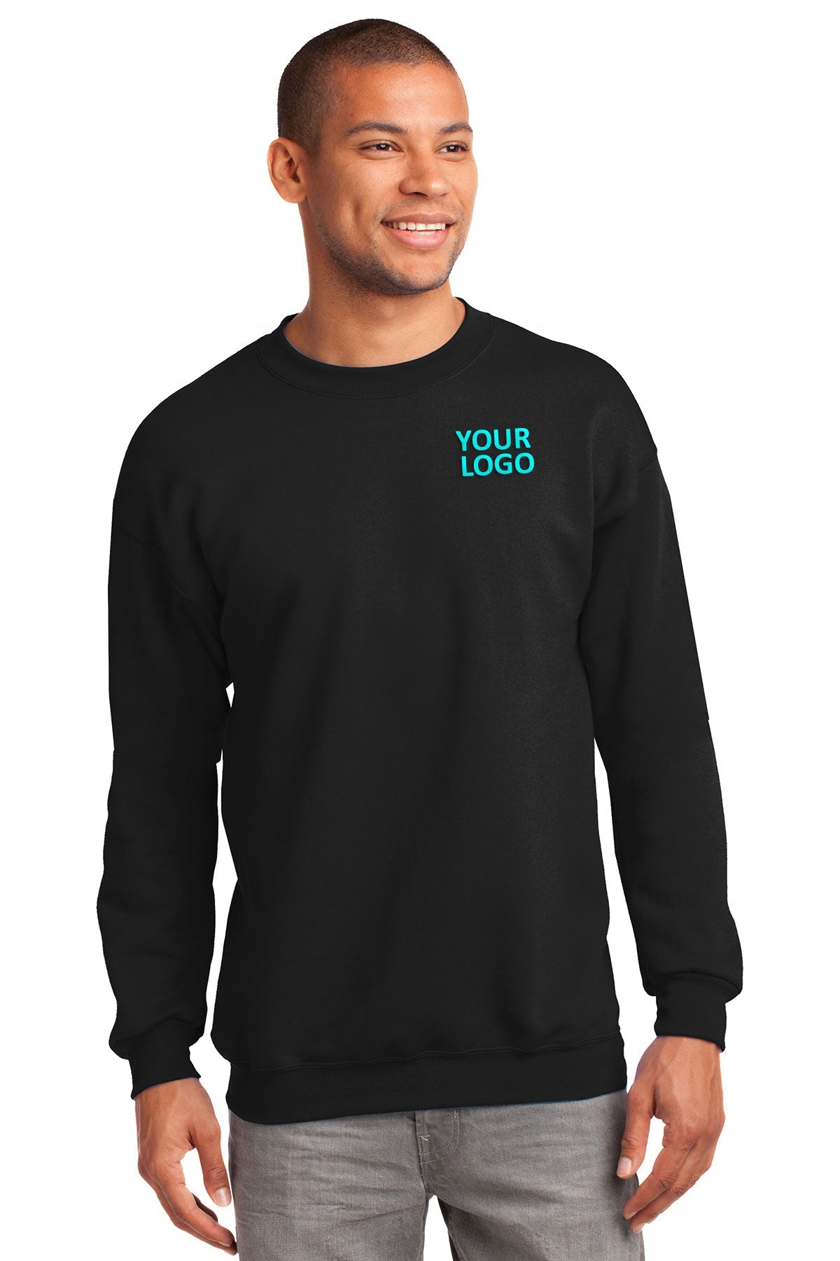 Port & Company Jet Black PC90T custom design sweatshirts