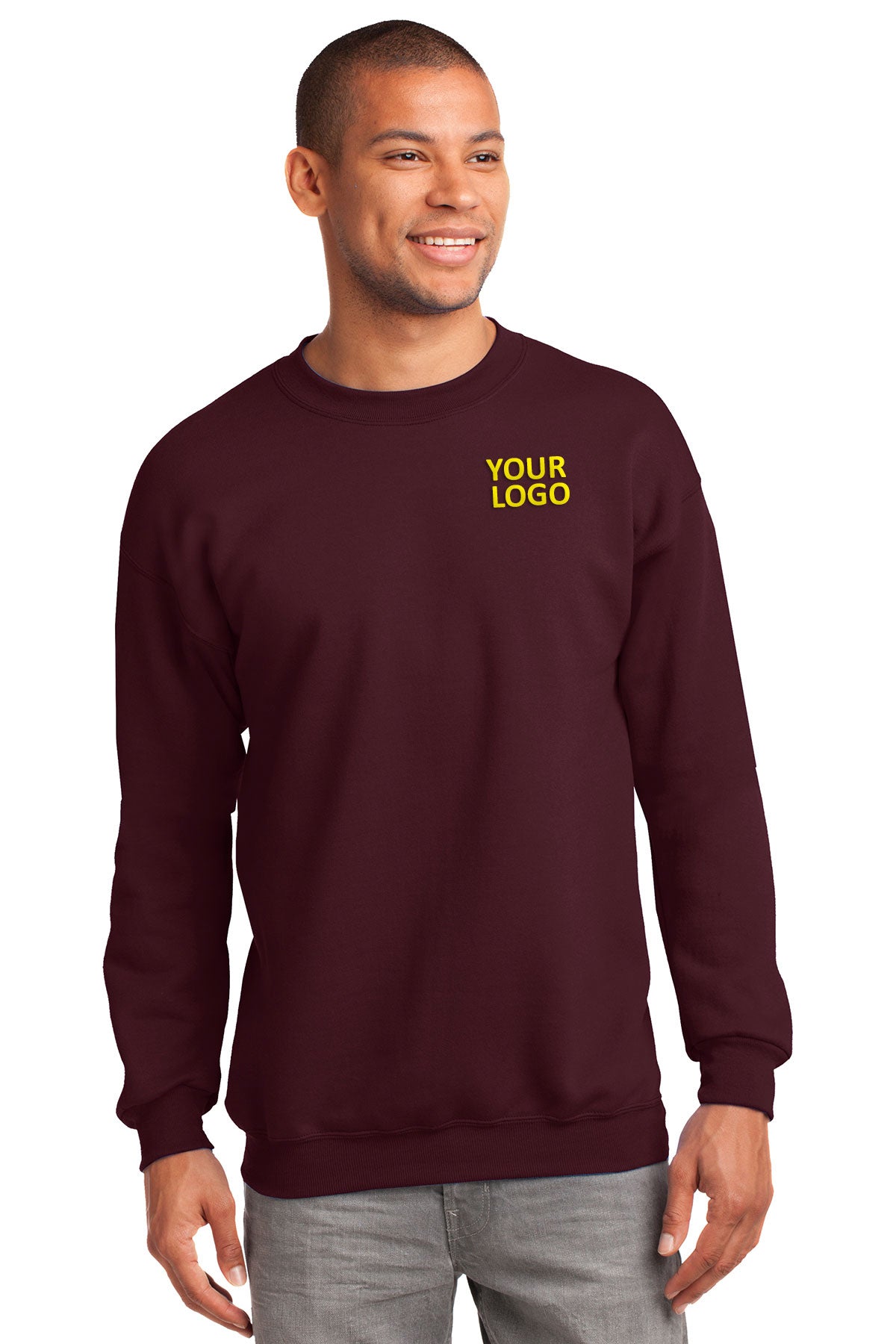 Port & Company Maroon PC90T custom design sweatshirts