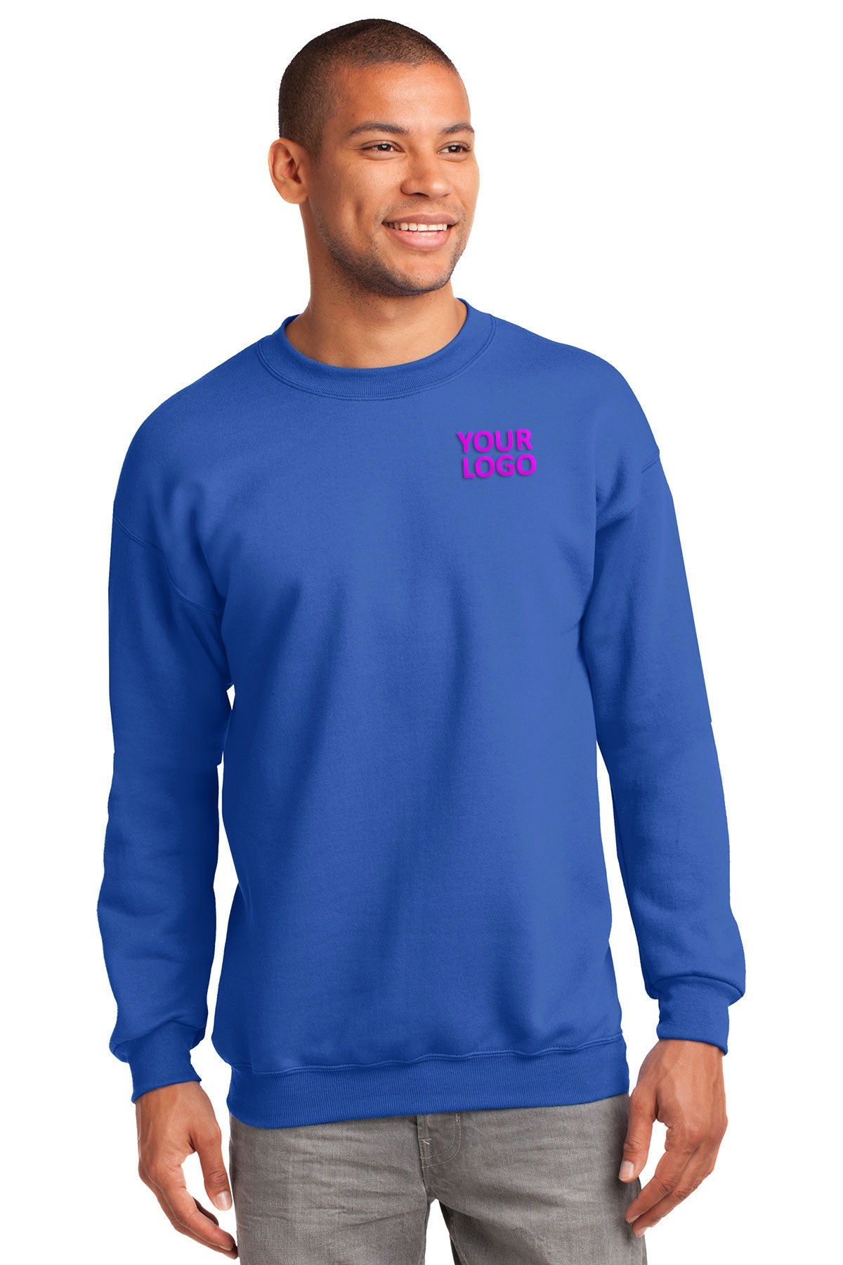 Port & Company Tall Essential Fleece Branded Sweatshirts, Royal