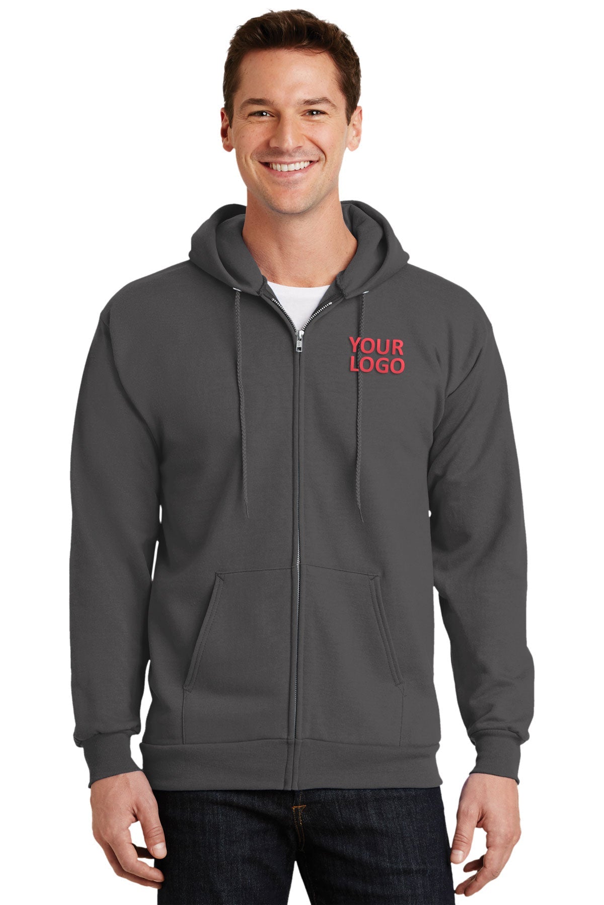Port & Company Charcoal PC90ZHT sweatshirts with logos