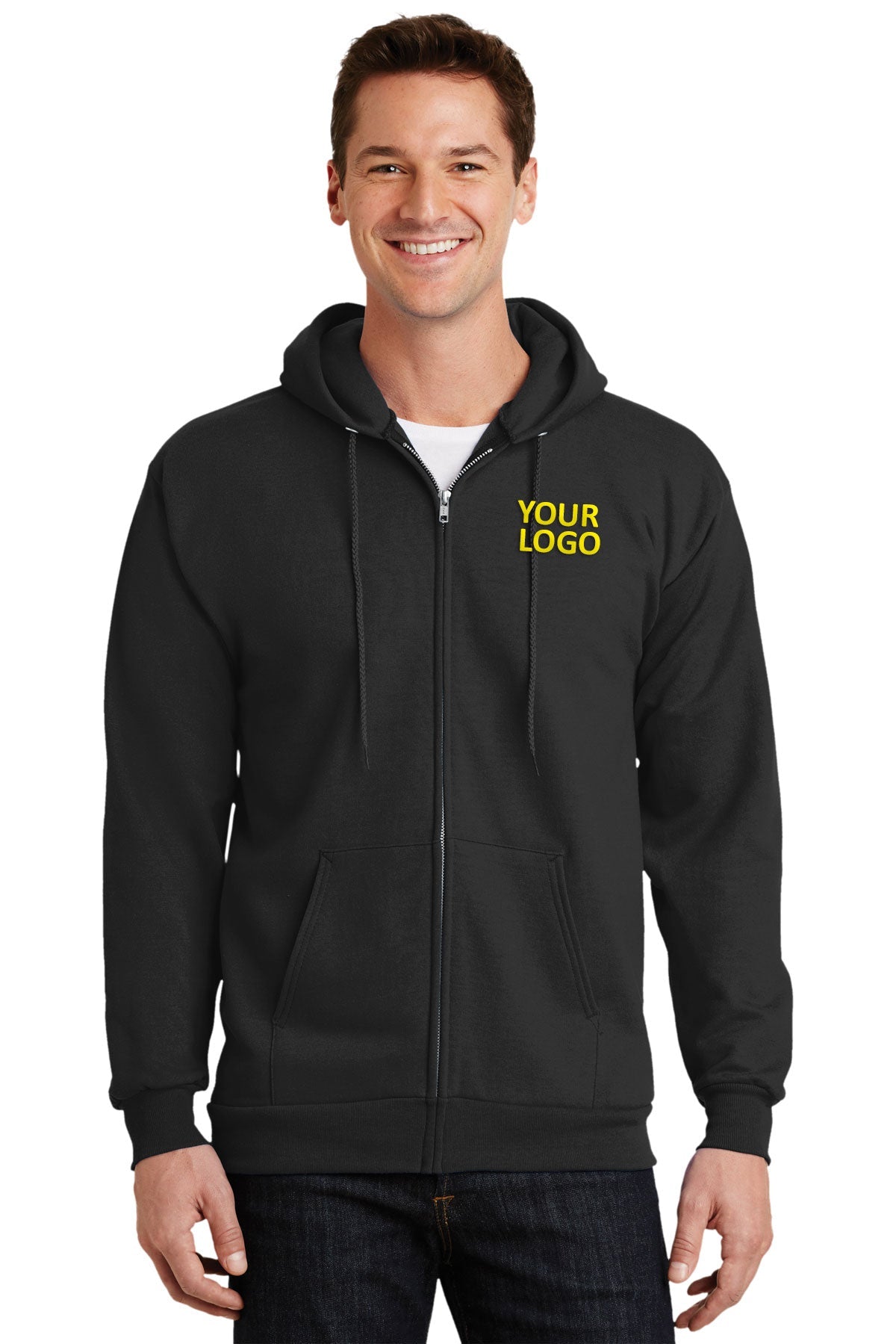 Port & Company Jet Black PC90ZHT sweatshirts with logos