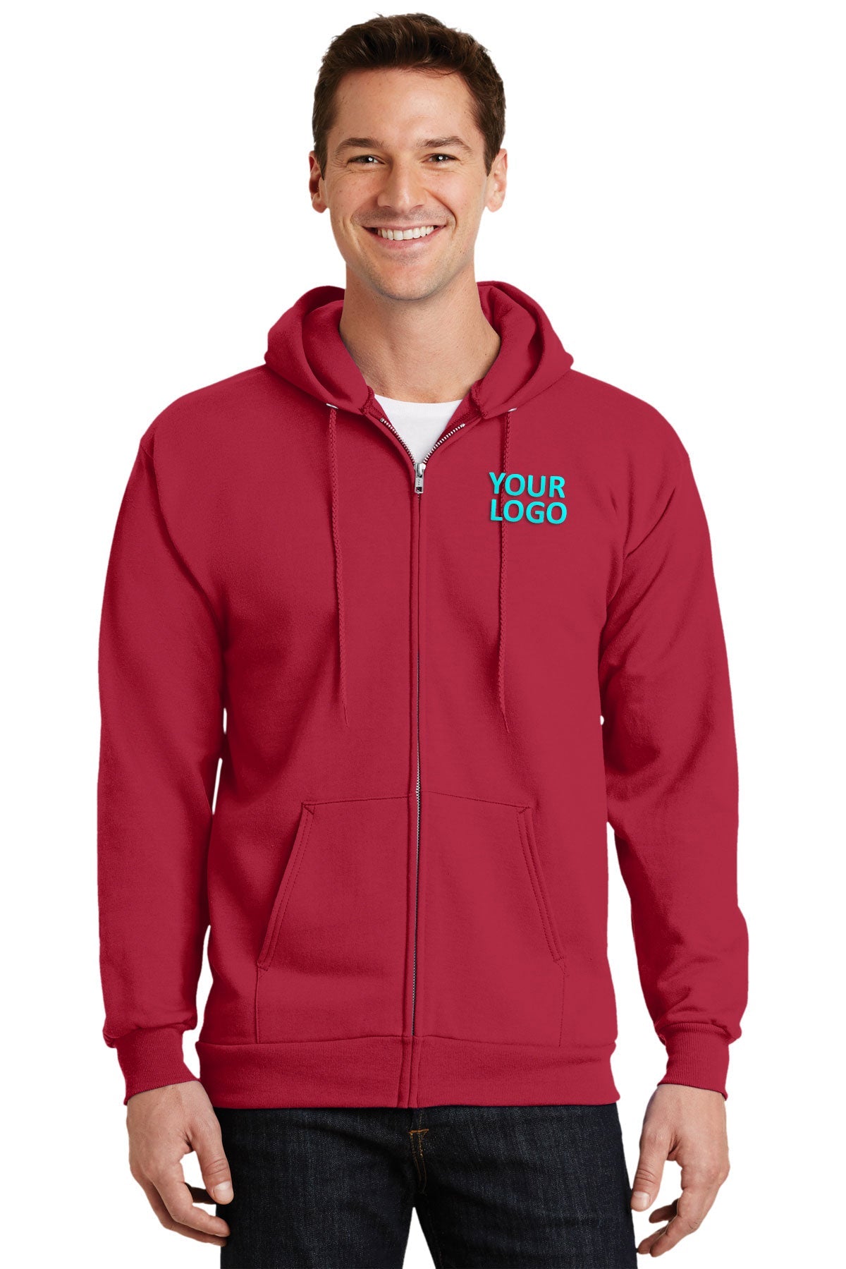 Port & Company Red PC90ZHT sweatshirts with logos