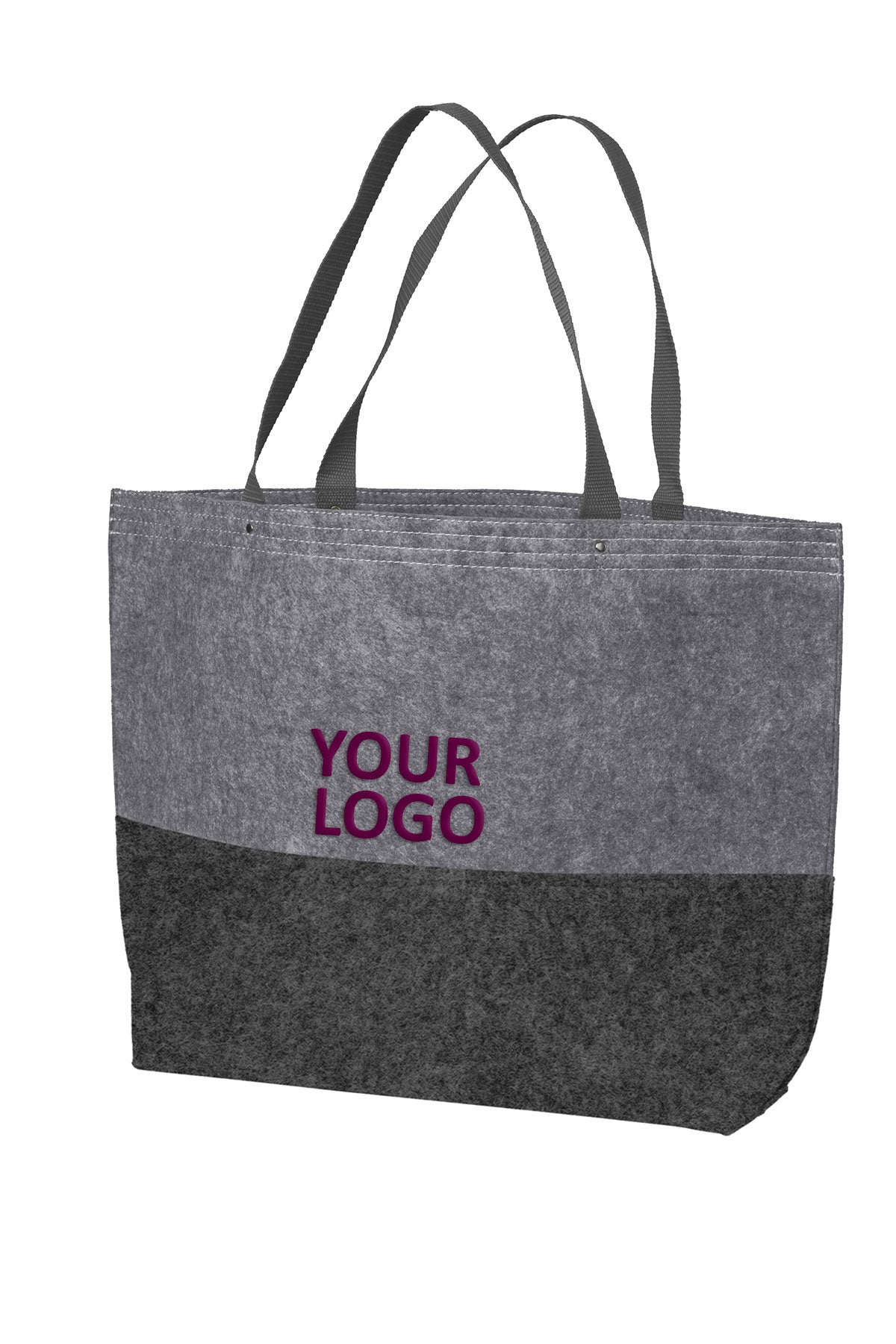 Port Authority Large Felt Branded Tote, Felt Charcoal/ Felt Grey