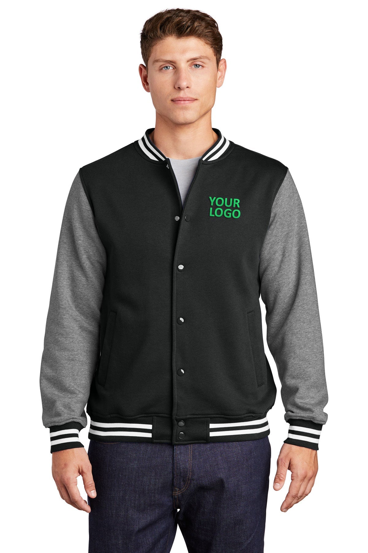 Sport-Tek Black/ Vintage Heather ST270 custom sweatshirts with logo