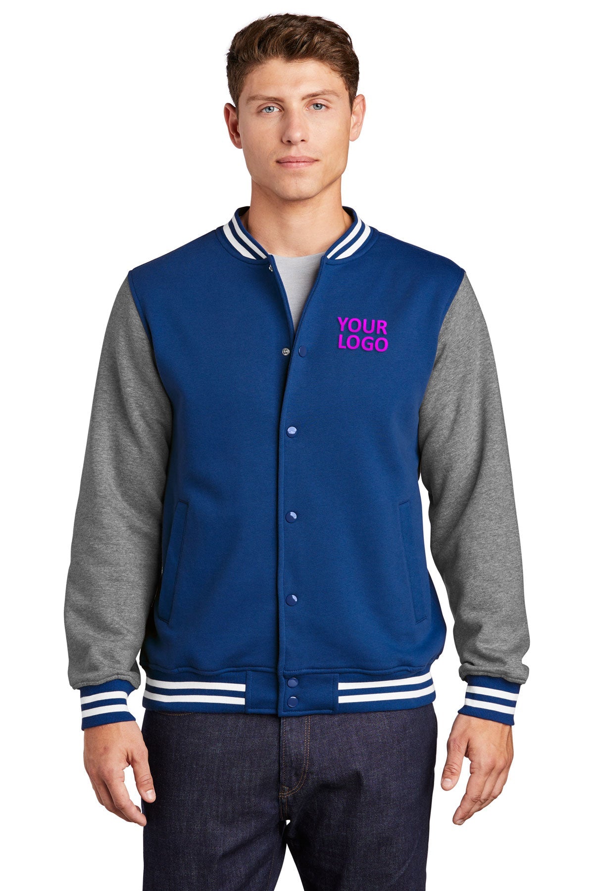 Sport-Tek True Royal/ Vintage Heather ST270 custom printed sweatshirts