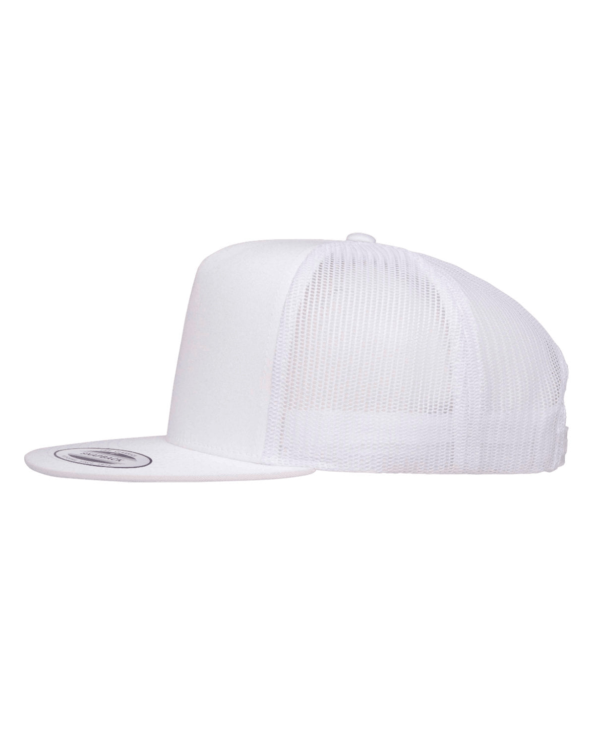 Yupoong Classic 5-Panel Branded Trucker Caps, White