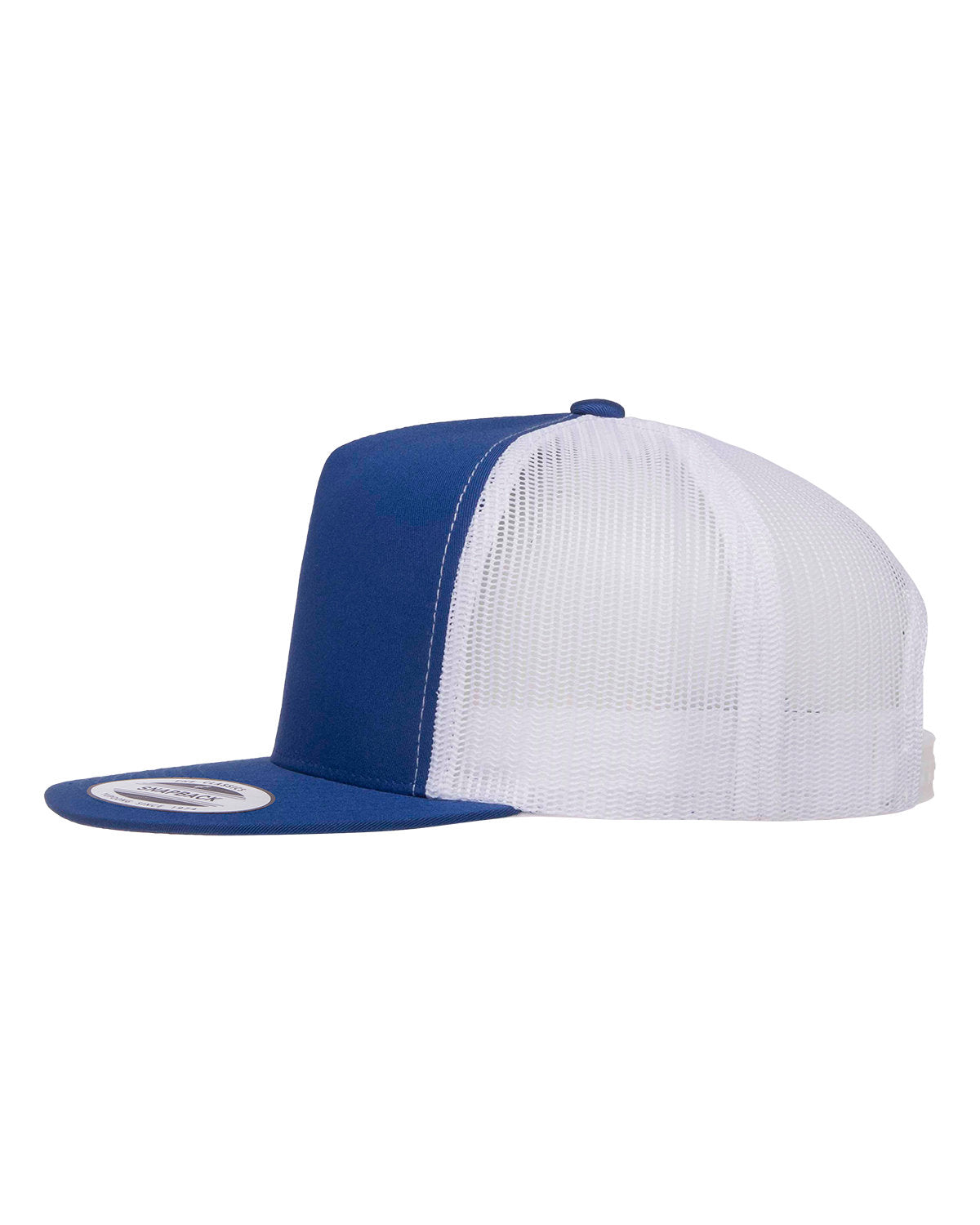 Yupoong Classic 5-Panel Customized Trucker Caps, Royal/ White