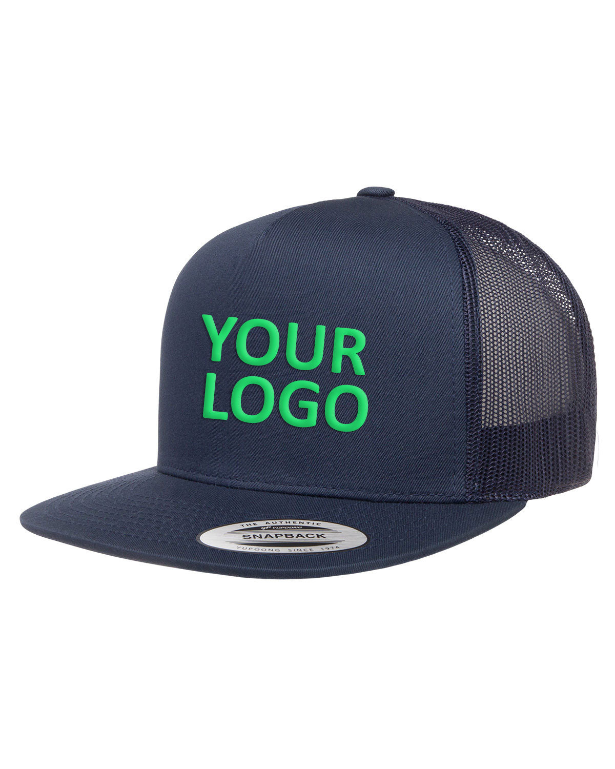Yupoong Classic 5-Panel Customized Trucker Caps, Navy