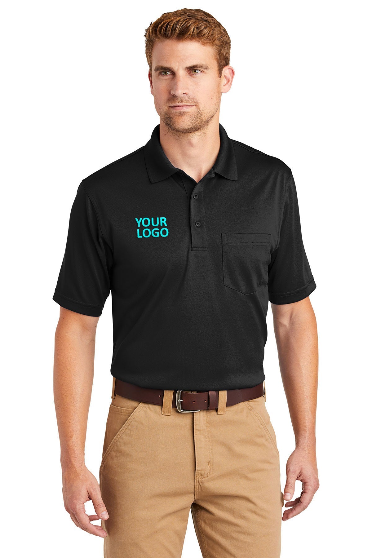 CornerStone Black CS412P custom work polo shirts