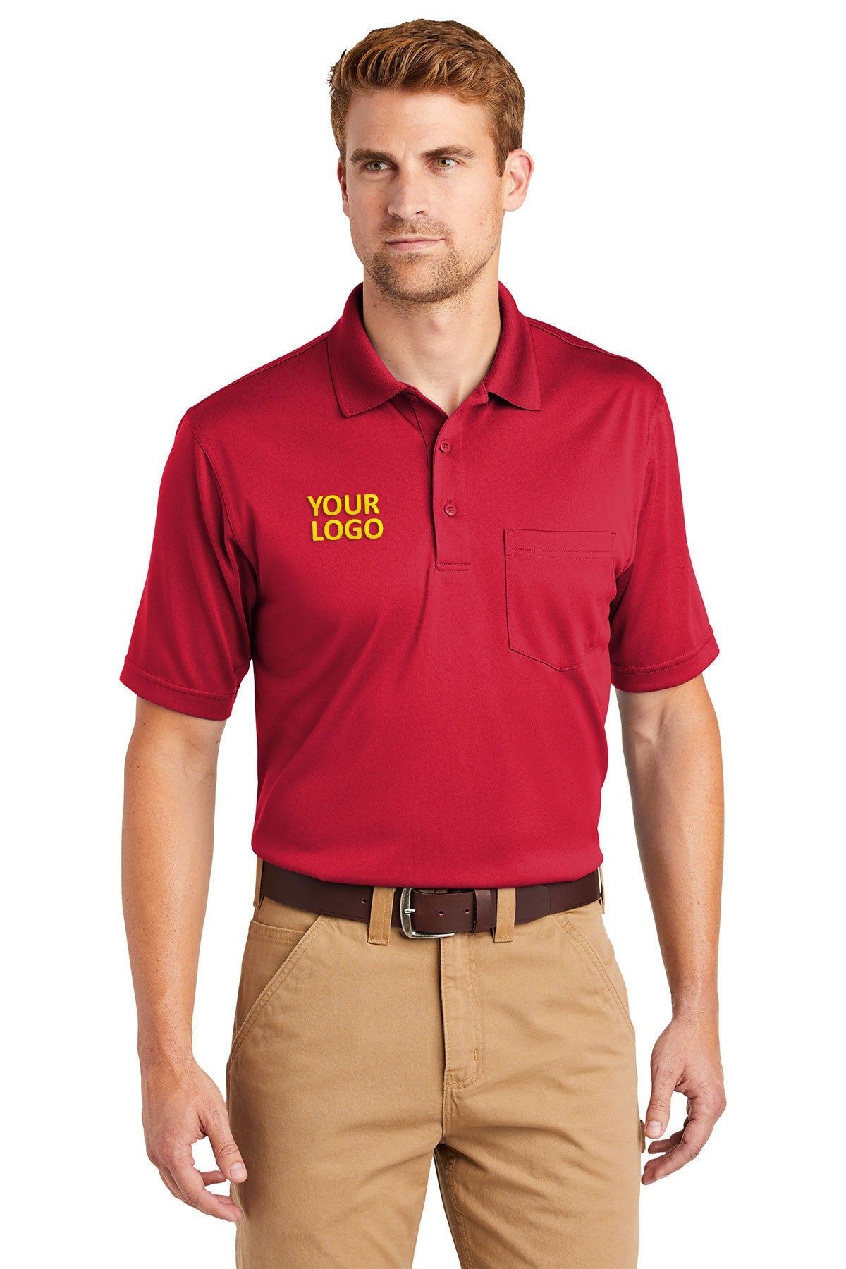 CornerStone Red CS412P custom work polo shirts