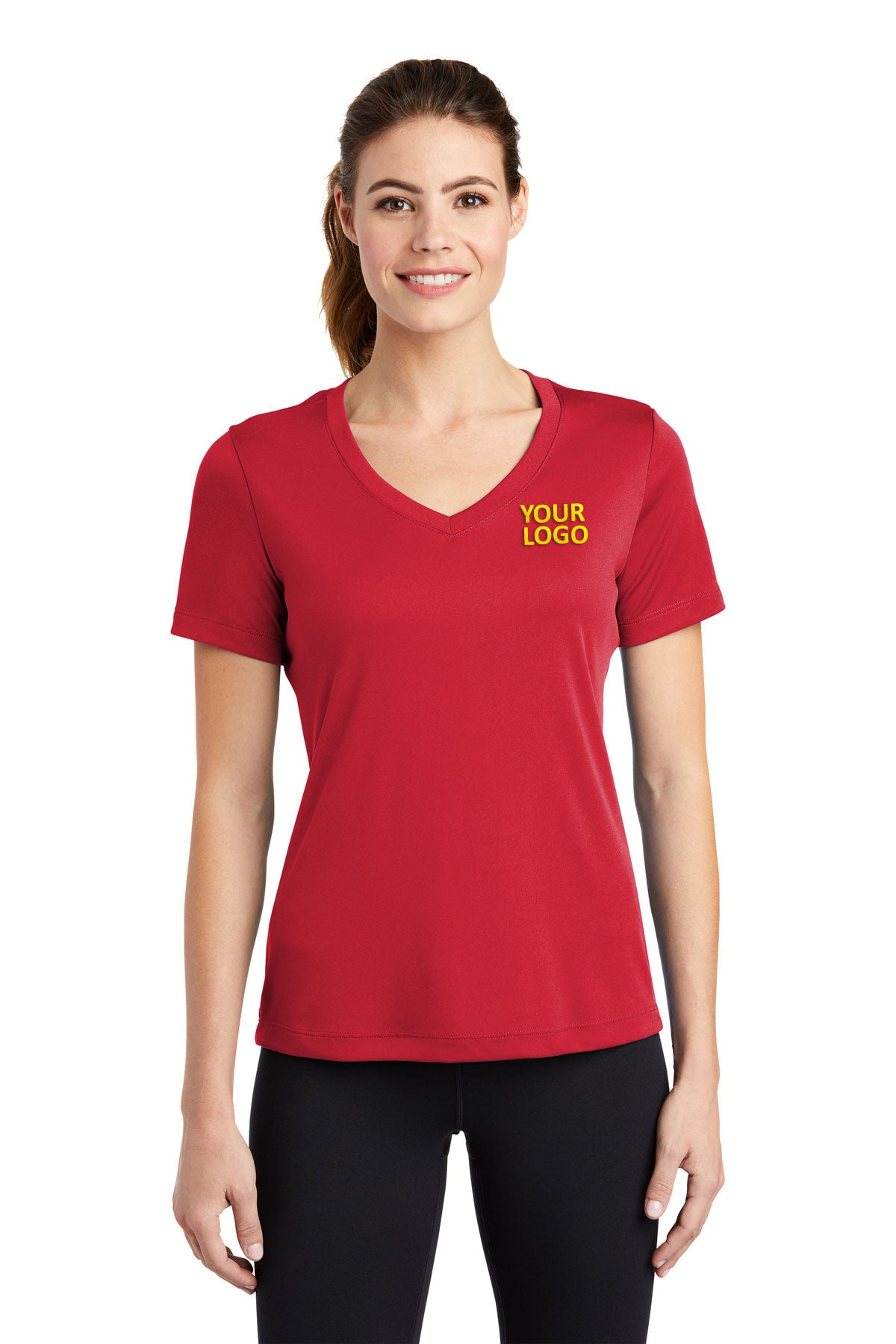 Sport-Tek Ladies PosiCharge Competitor Custom V-Neck Tee's, True Red