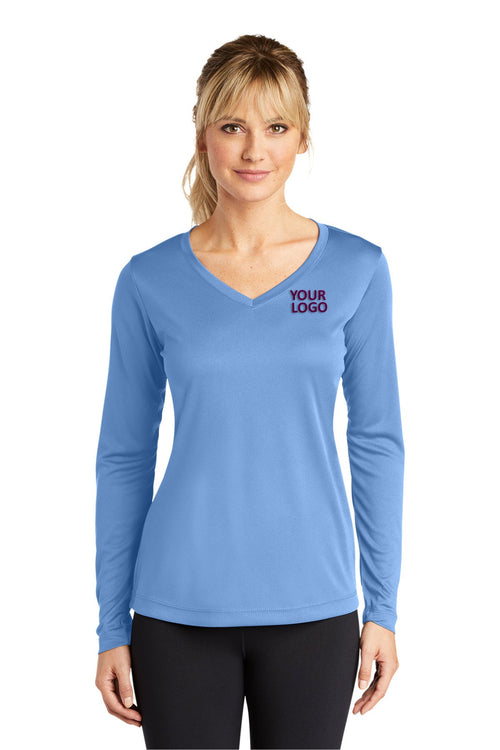Sport-Tek Ladies PosiCharge Competitor Custom V-Neck Tee's, Carolina Blue