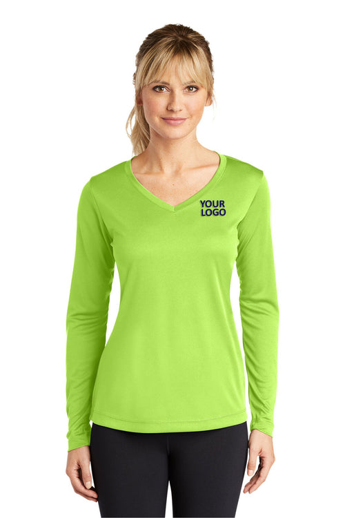 Sport-Tek Ladies PosiCharge Competitor Customized V-Neck Tee's, Lime Shock