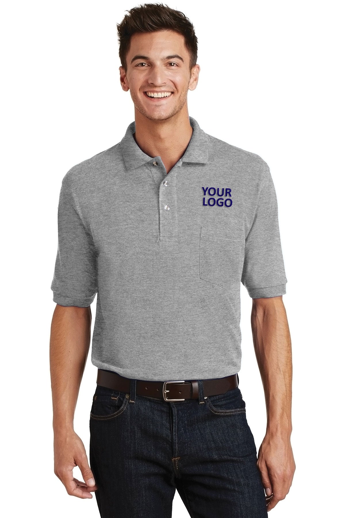 Port Authority Heavyweight Customized Cotton Pique Polos with Pocket, Oxford