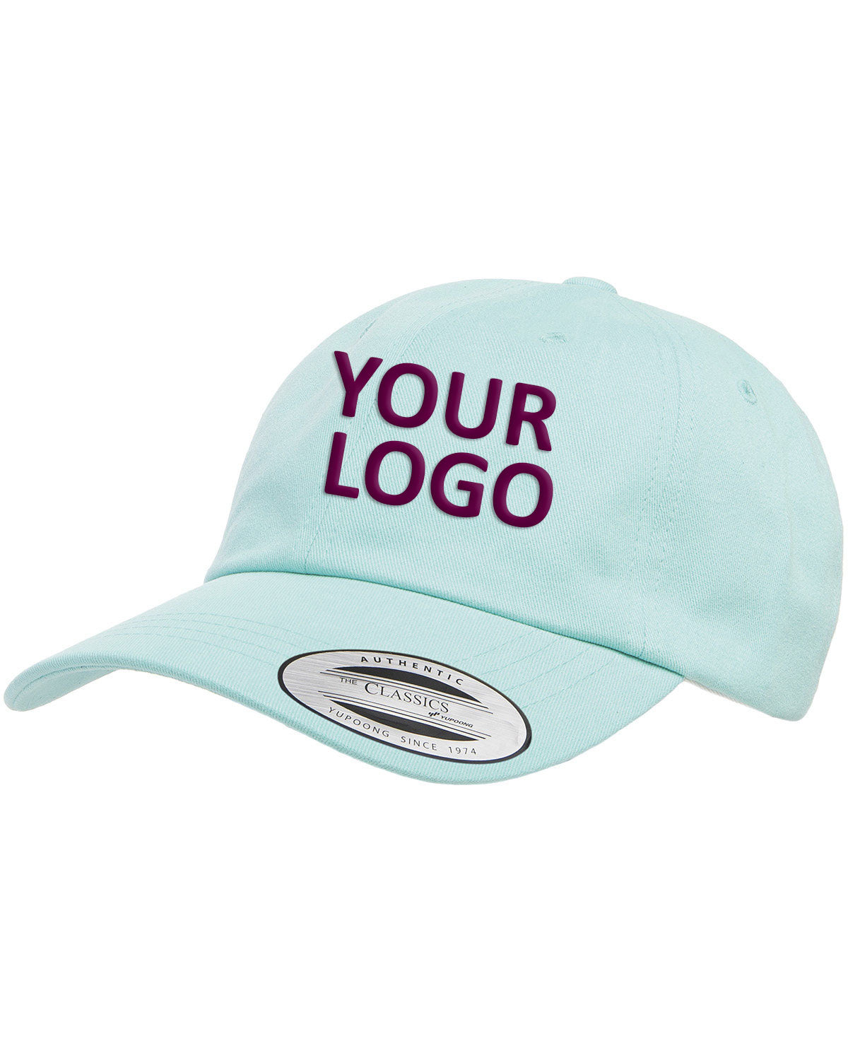 Yupoong Peached Cotton Twill Customized Dad Caps, Diamond Blue [Executive Construction]