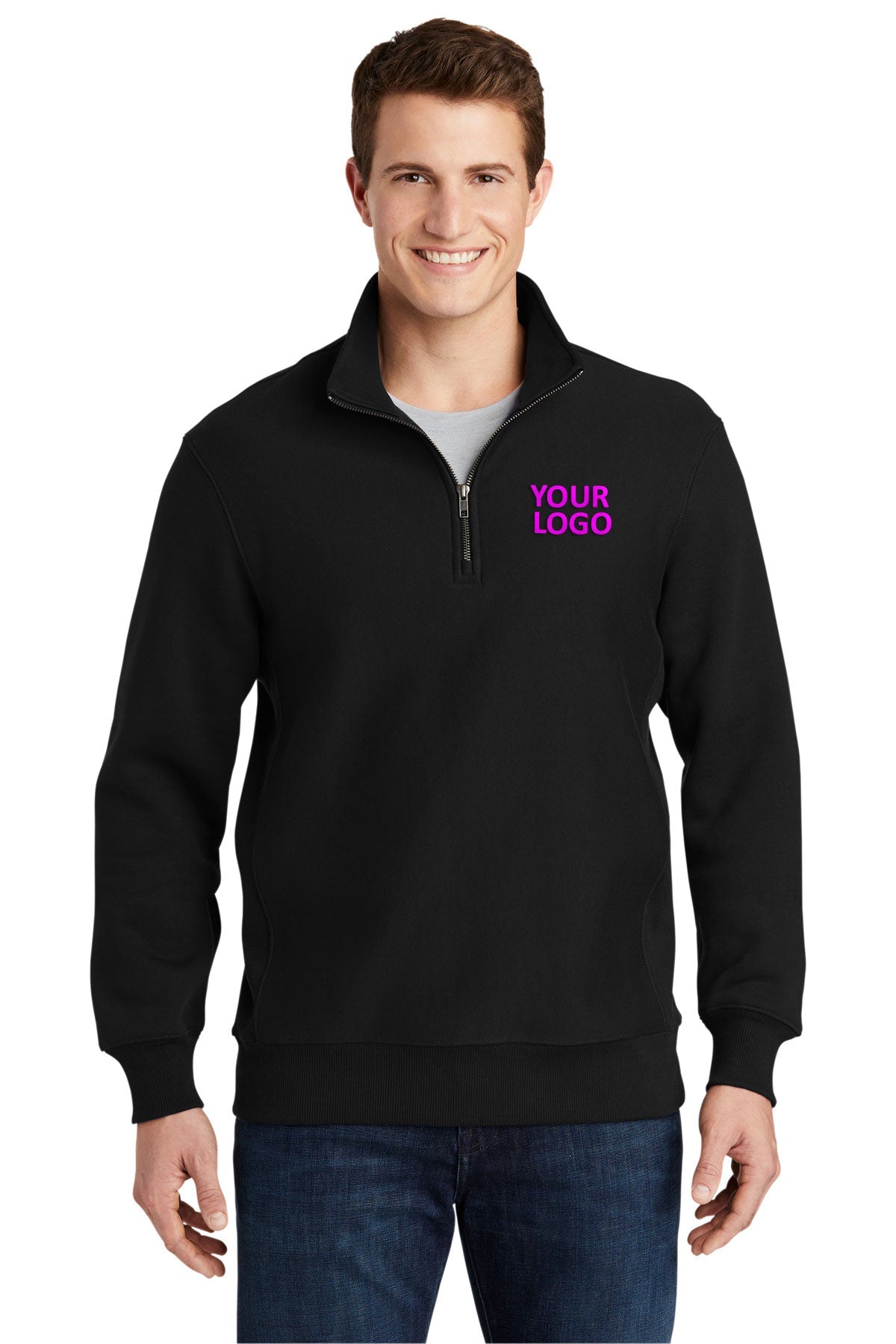 Sport-Tek Black ST283 polo shirt with logo printed