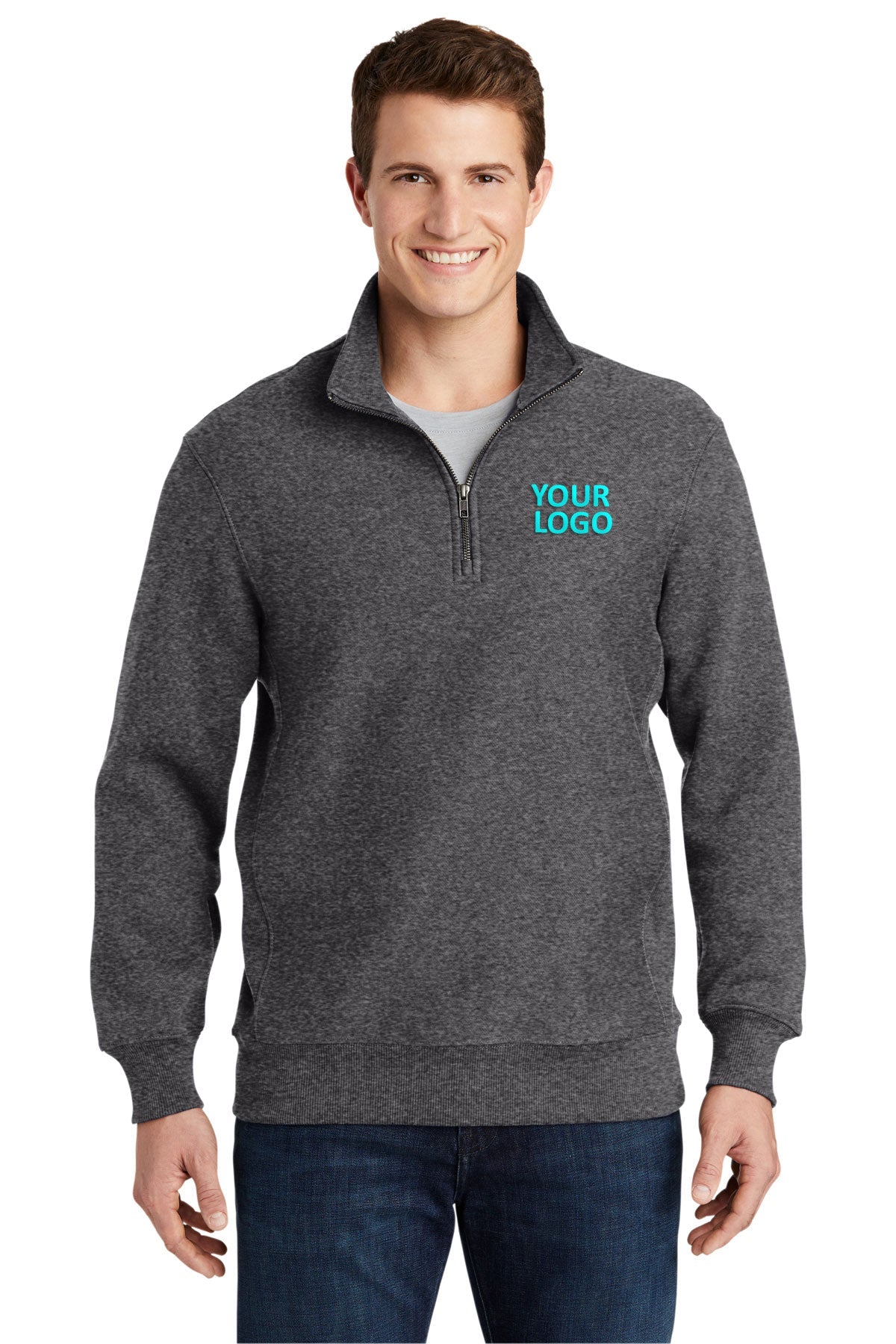 Sport-Tek Graphite Heather ST283 polo shirt with logo printed
