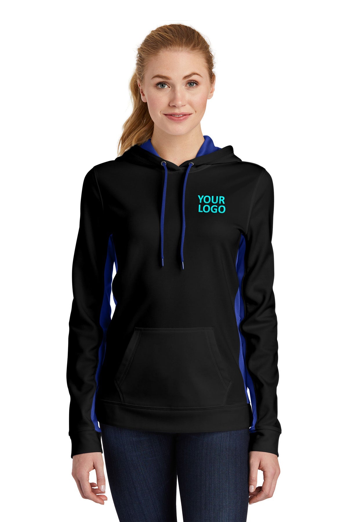 Sport-Tek Black/ True Royal LST235 custom sweatshirts for business