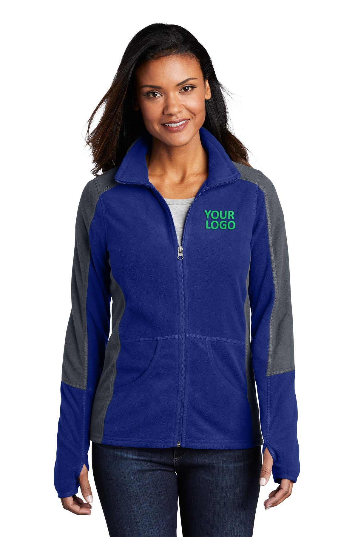 port authority patriot blue/ battleship grey l230 business logo jackets