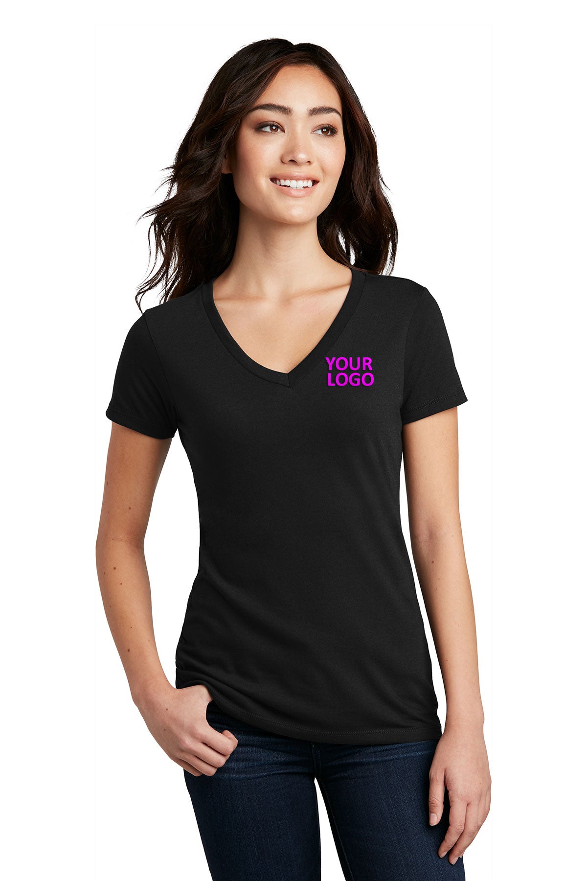 District Made Ladies Perfect Blend V-Neck Tee