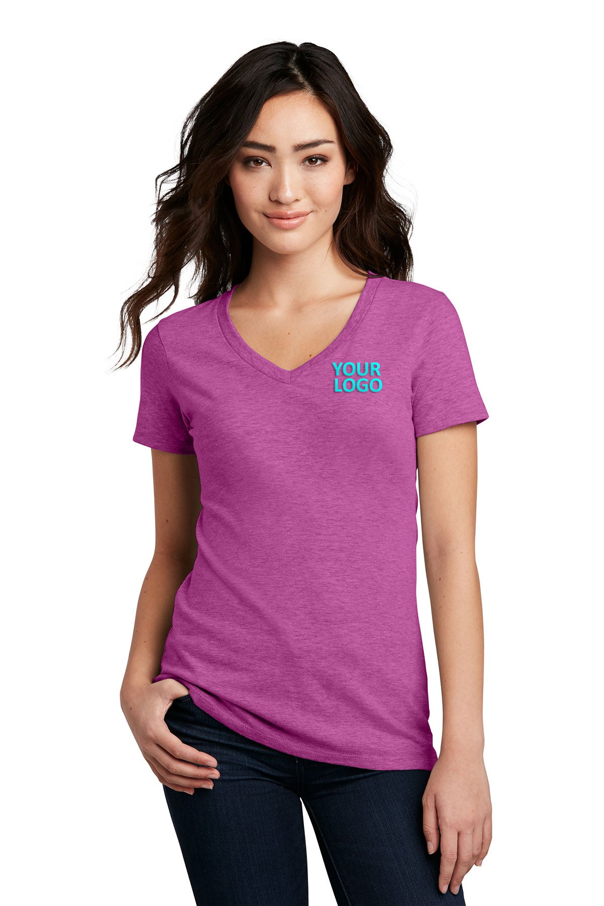 District Made Ladies Perfect Blend V-Neck Tee