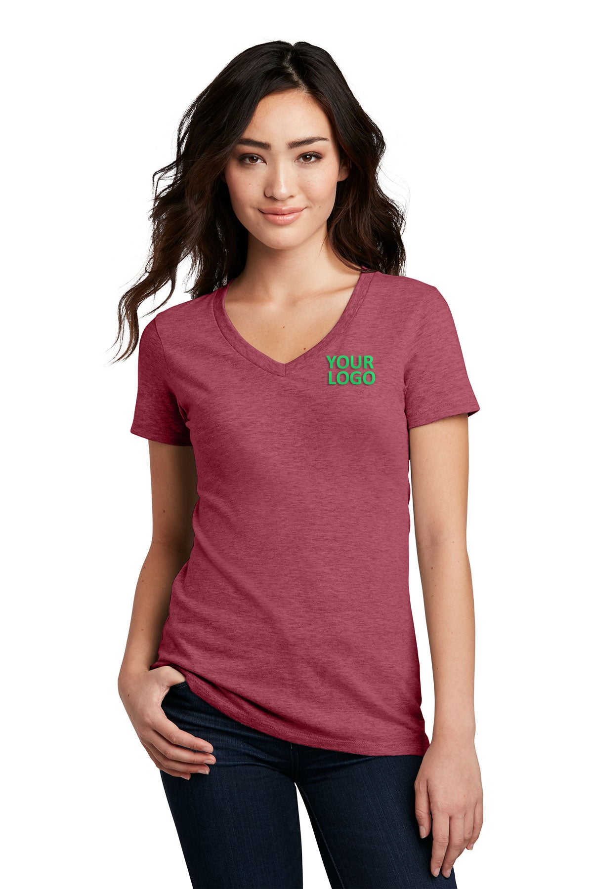 District Made Ladies Perfect Blend V-Neck Tee