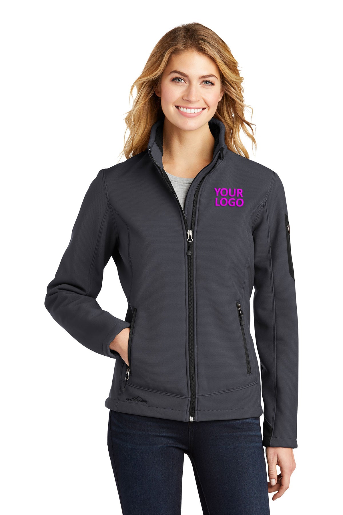 Eddie Bauer Grey Steel/ Black EB535 company logo jackets