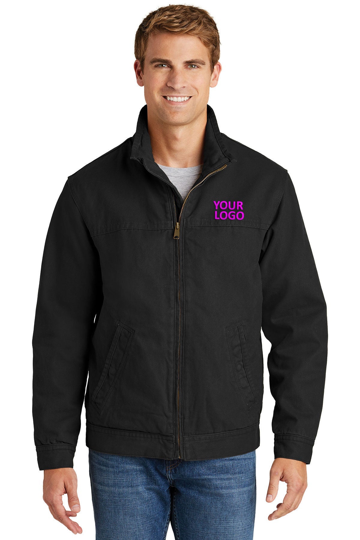CornerStone Black CSJ40 jacket company logo