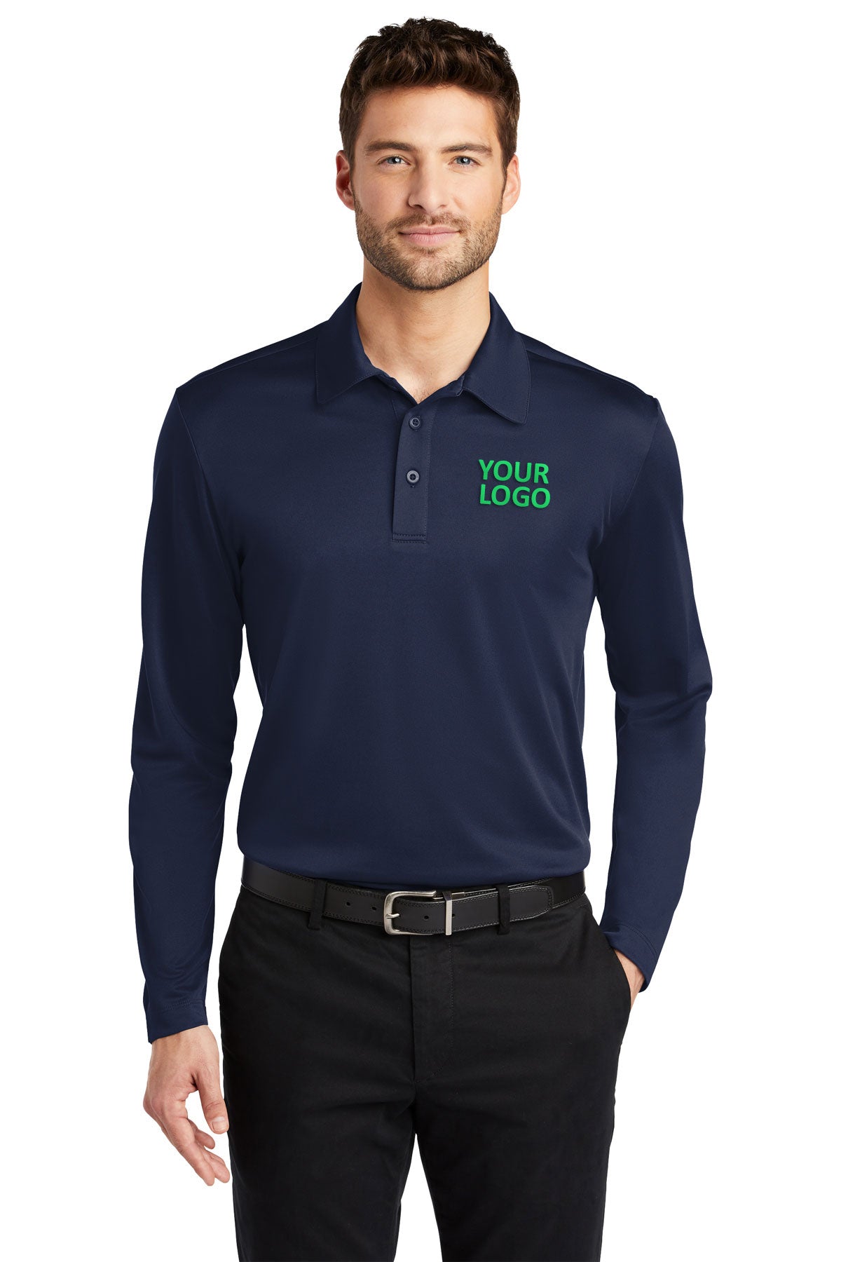port authority navy k540ls custom dry fit polo shirts