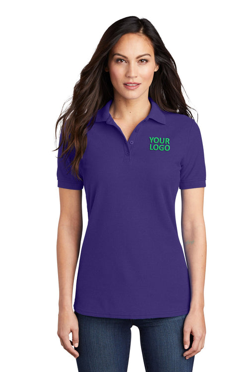 Port & Company Branded Pique Polos, Purple