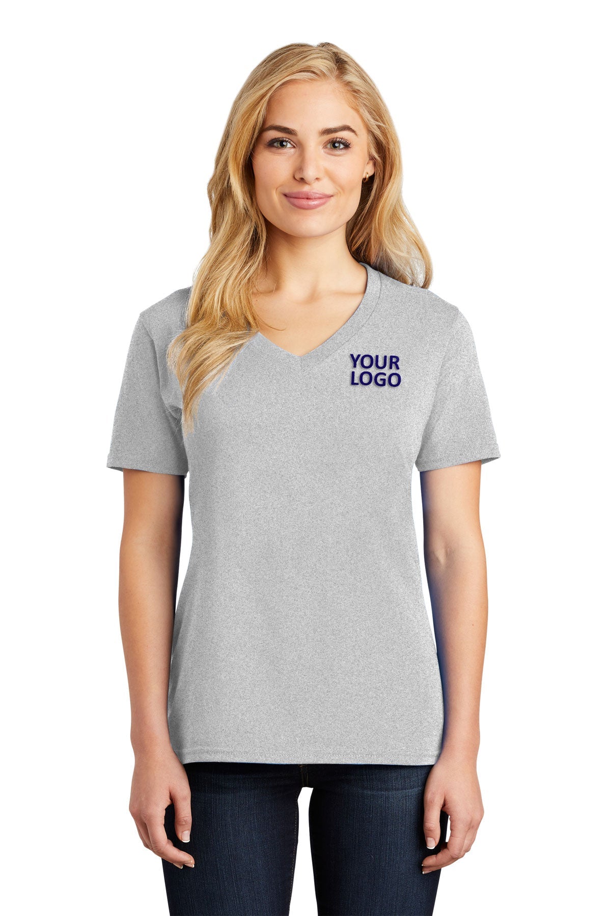 Port & Company Ladies Core Cotton V-Neck Tee