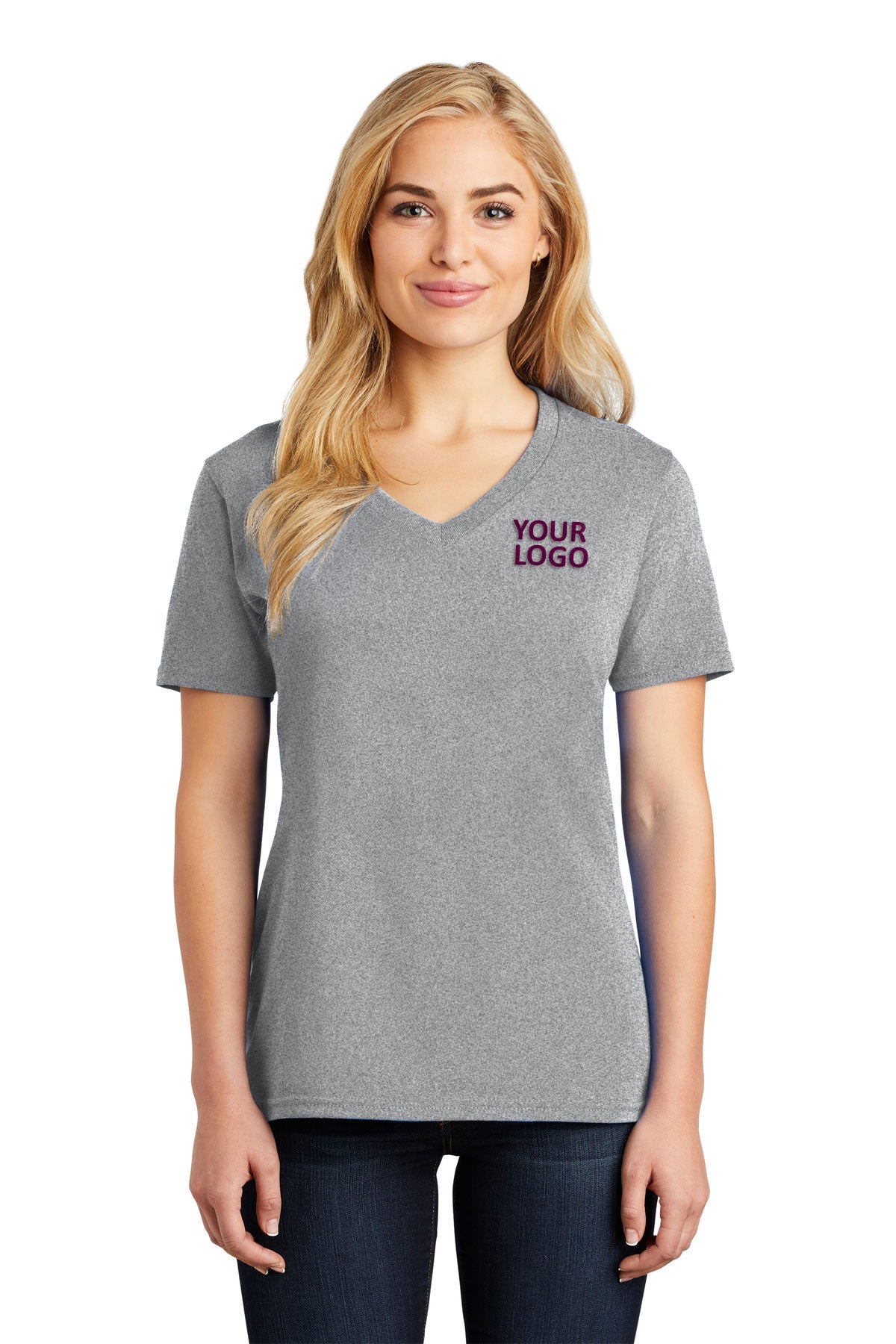 Port & Company Ladies Core Cotton V-Neck Tee