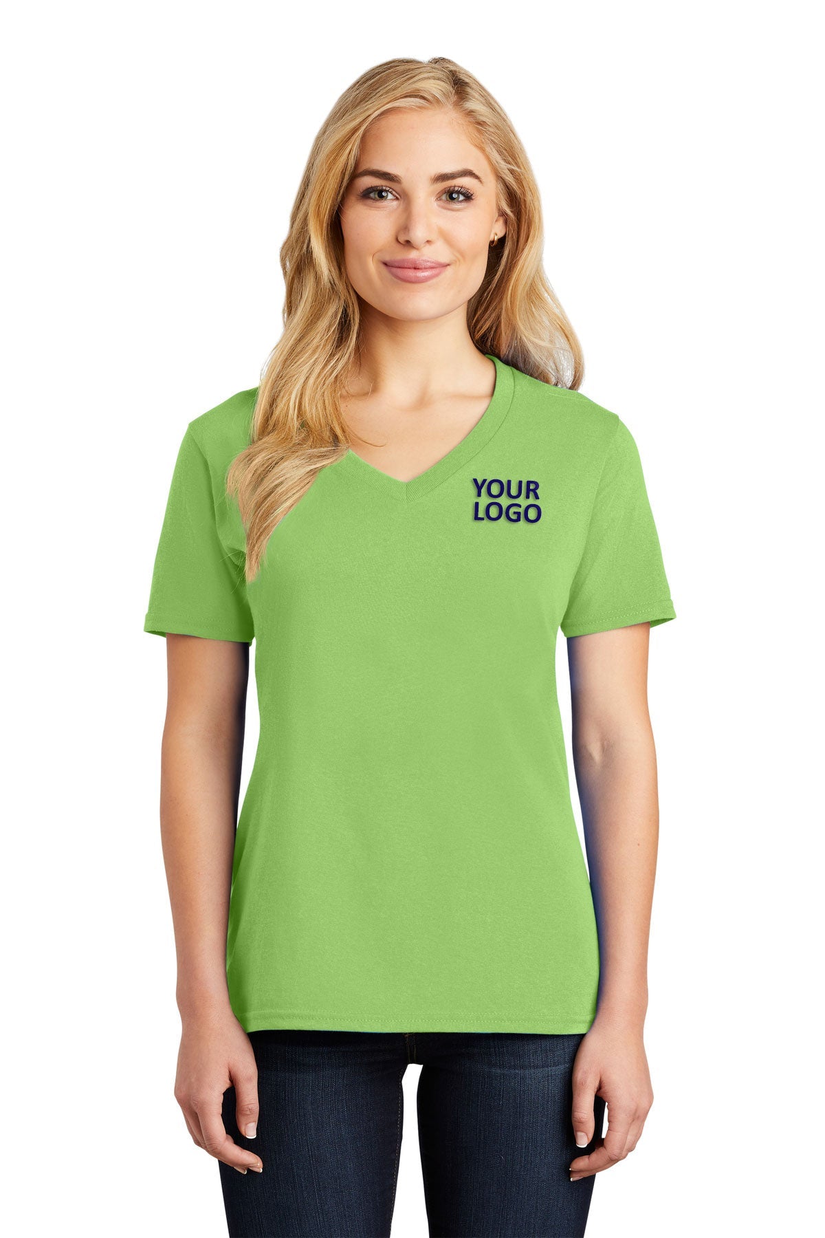 Port & Company Ladies Core Cotton V-Neck Tee