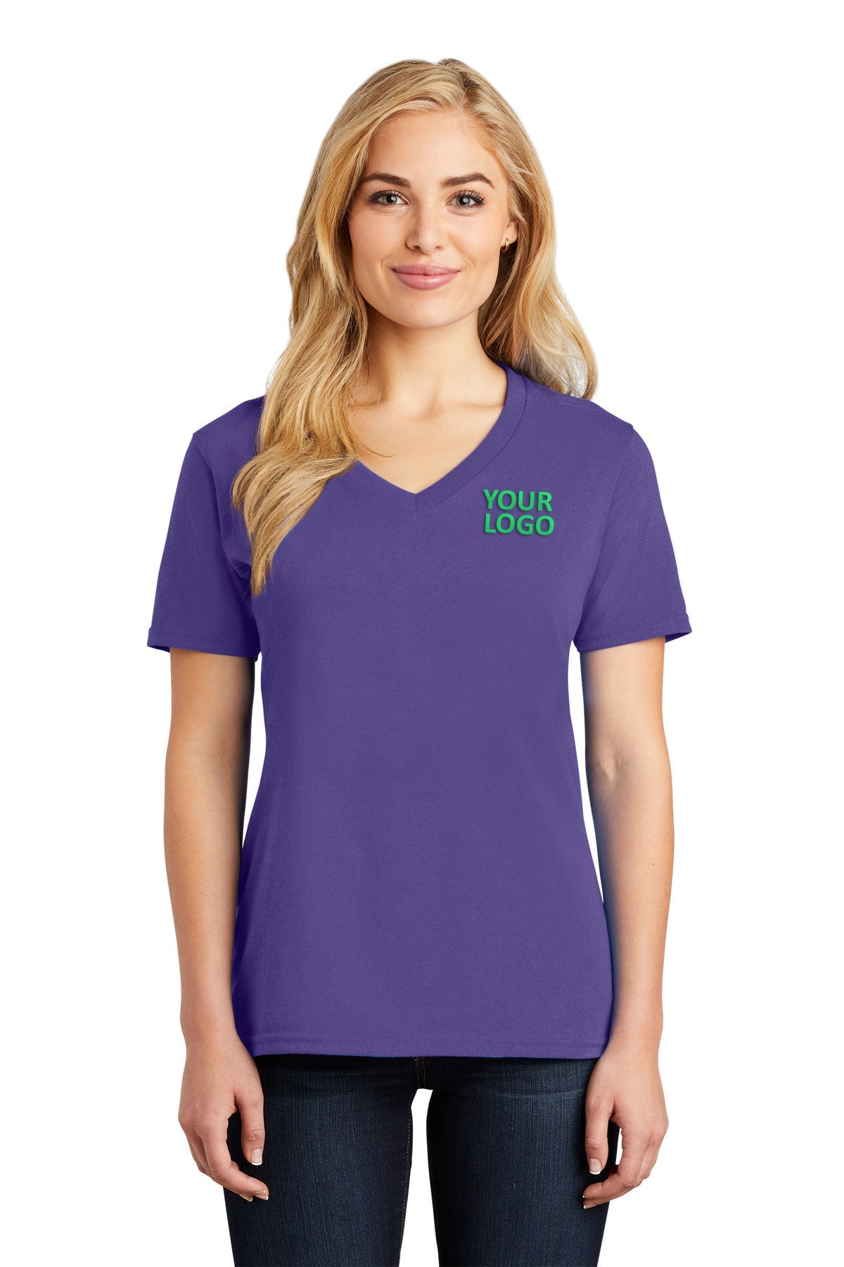 Port & Company Ladies Core Cotton V-Neck Tee