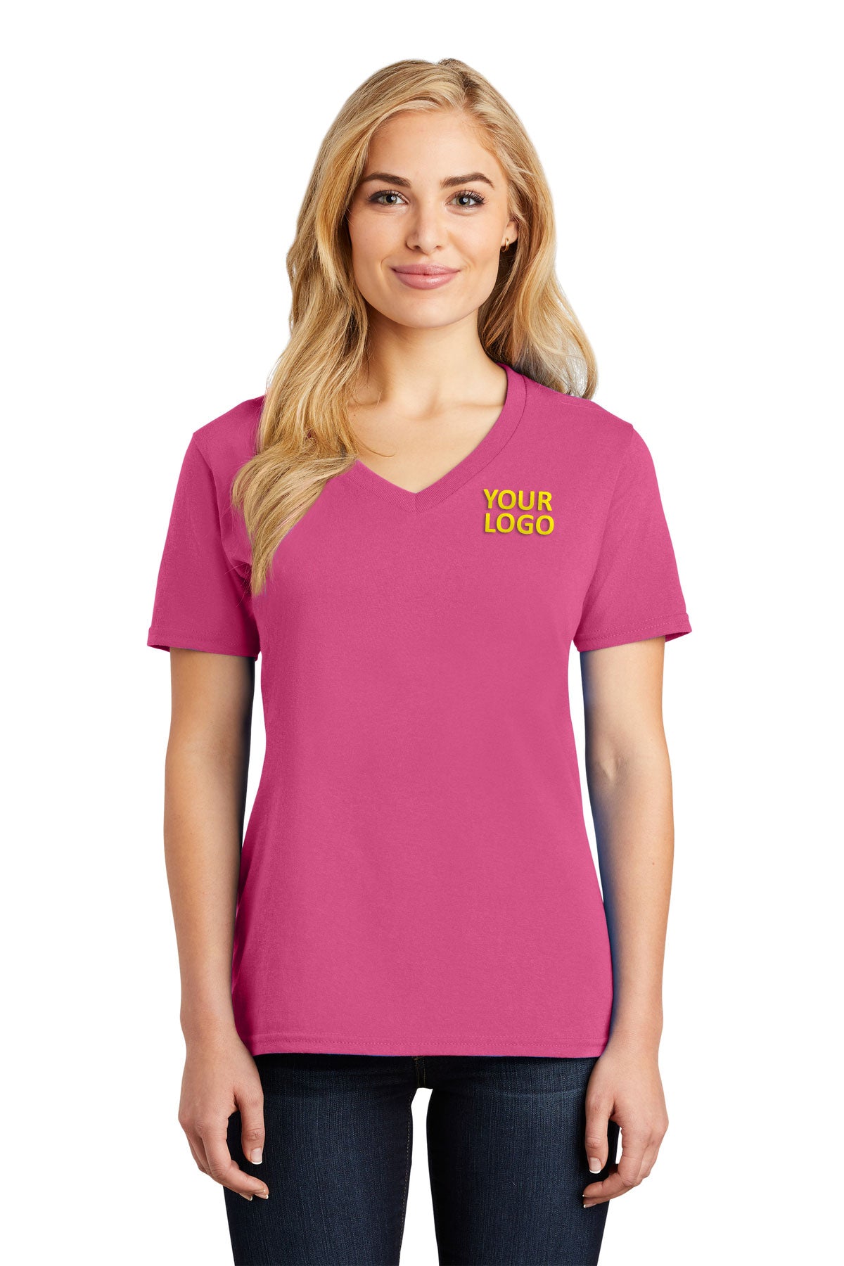 Port & Company Ladies Core Cotton V-Neck Tee