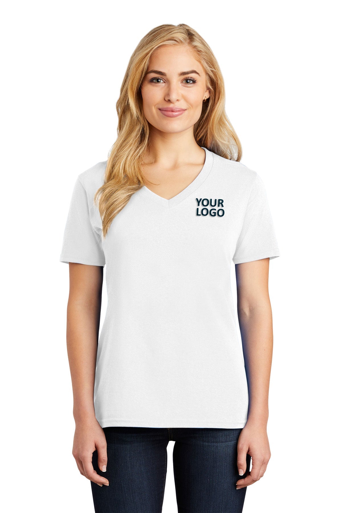 Port & Company Ladies Core Cotton V-Neck Tee